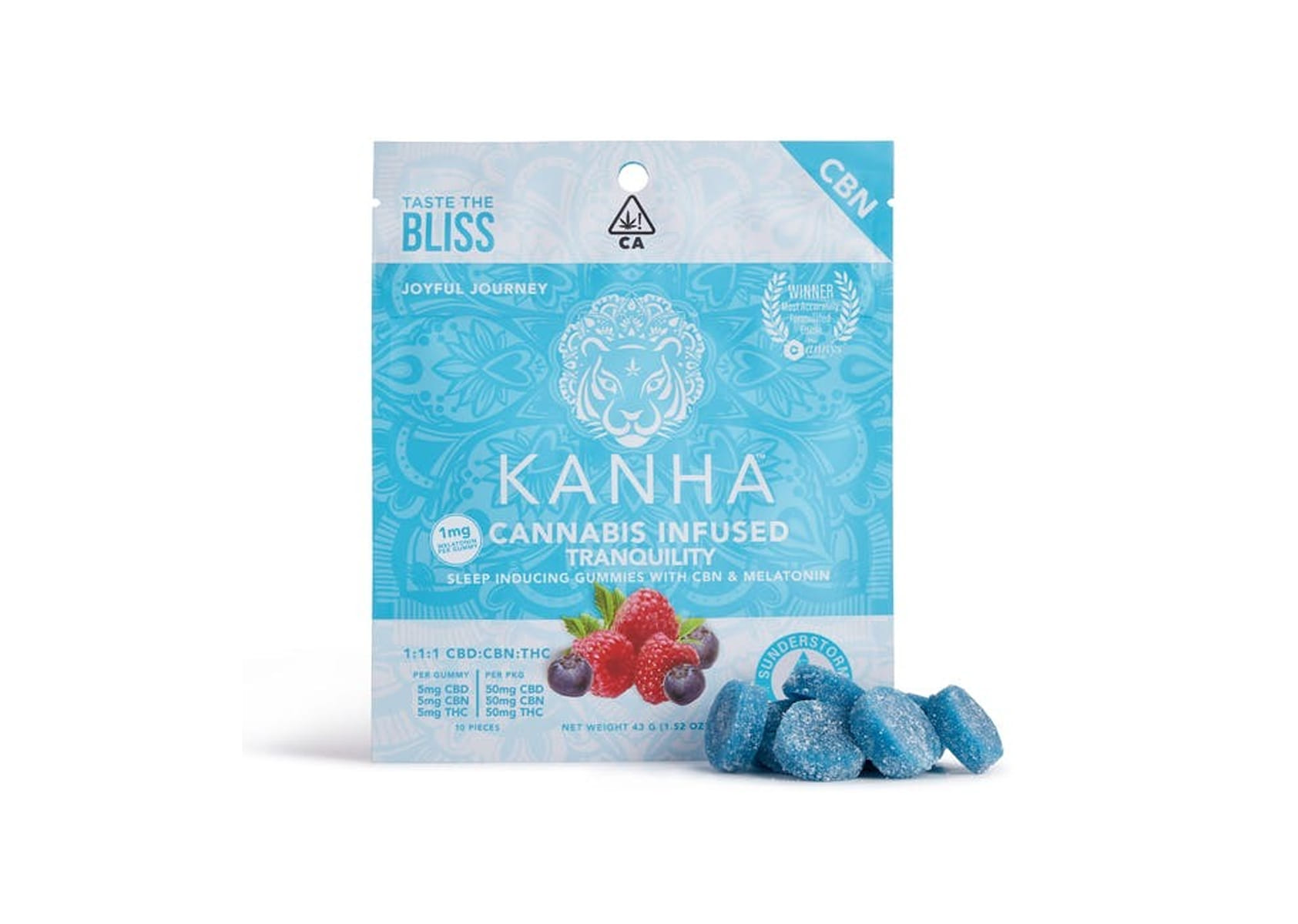 $27.77 1:1:1 CBD Tranquility Gummies - Kanha -  - $19.99 - Edibles