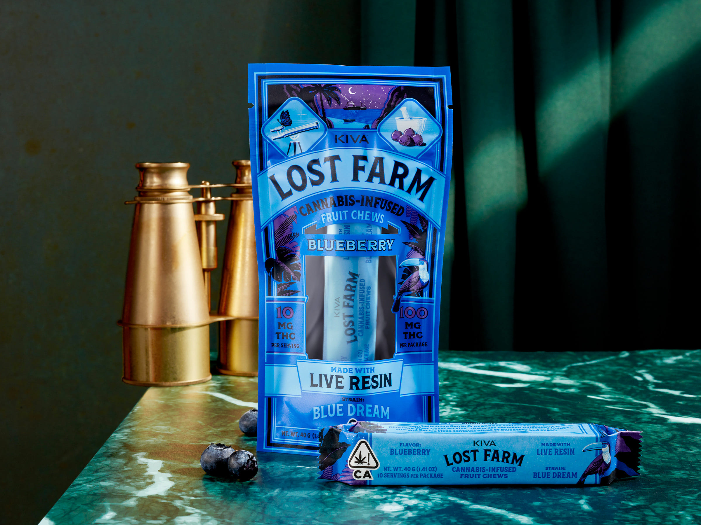 Lost Farms Chews: Blueberry / Blue Dream - Kiva Confections - 10 Piece - $24 - Edibles
