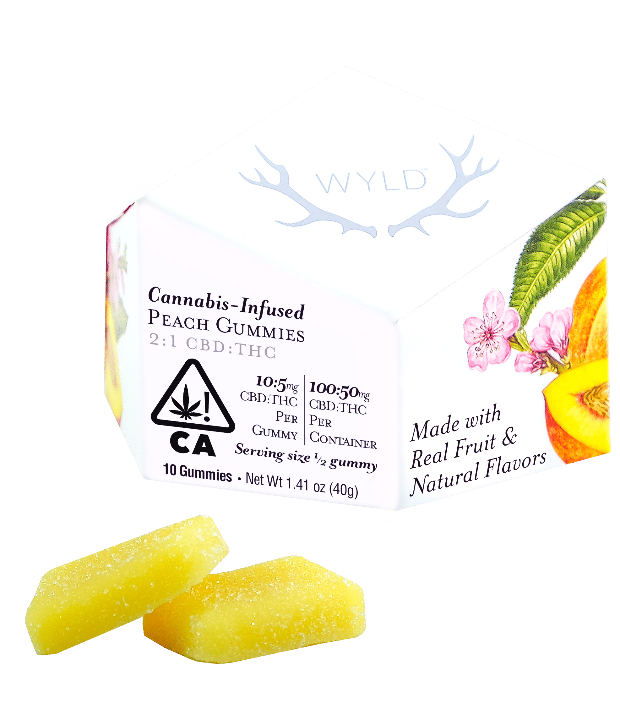 Peach 🍑 Gummies 2:1 CBD:THC 100MG - Wyld -  - $19.35 - Edibles