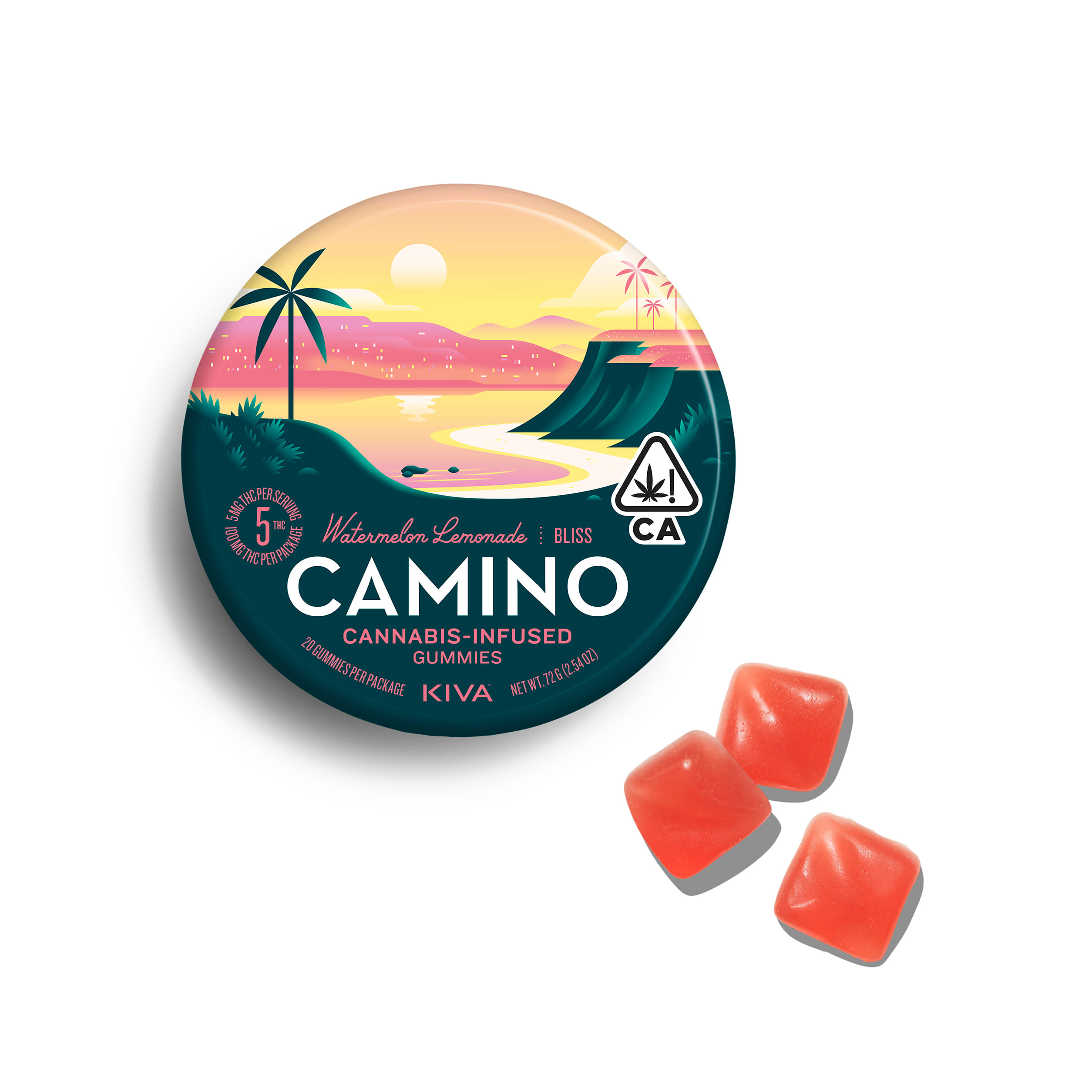 Camino Gummies: Watermelon Lemonade - Kiva Confections - 20 Piece - $21 - Edibles