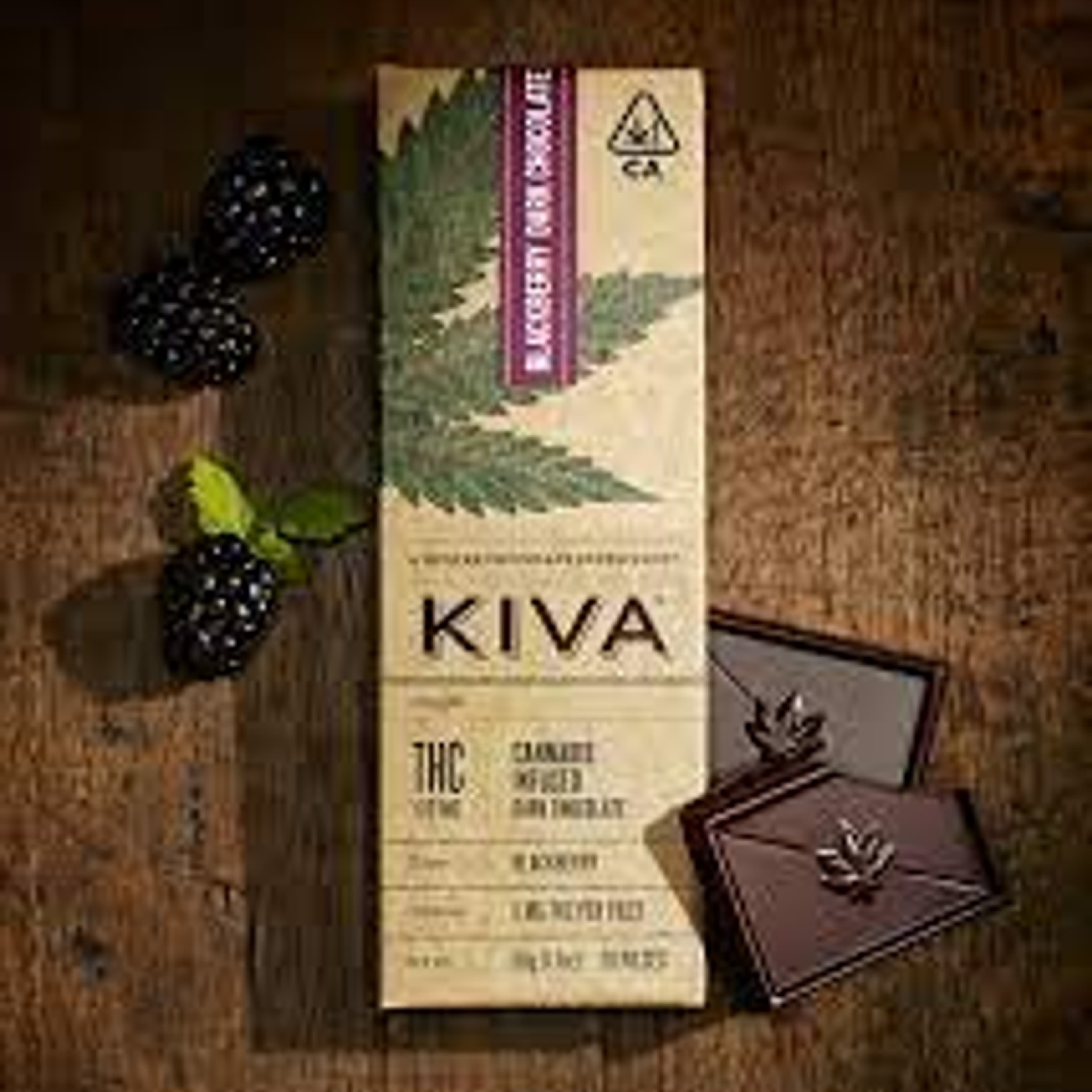 Kiva Dark Chocolate | Blackberry - Kiva - - $22 - Edibles