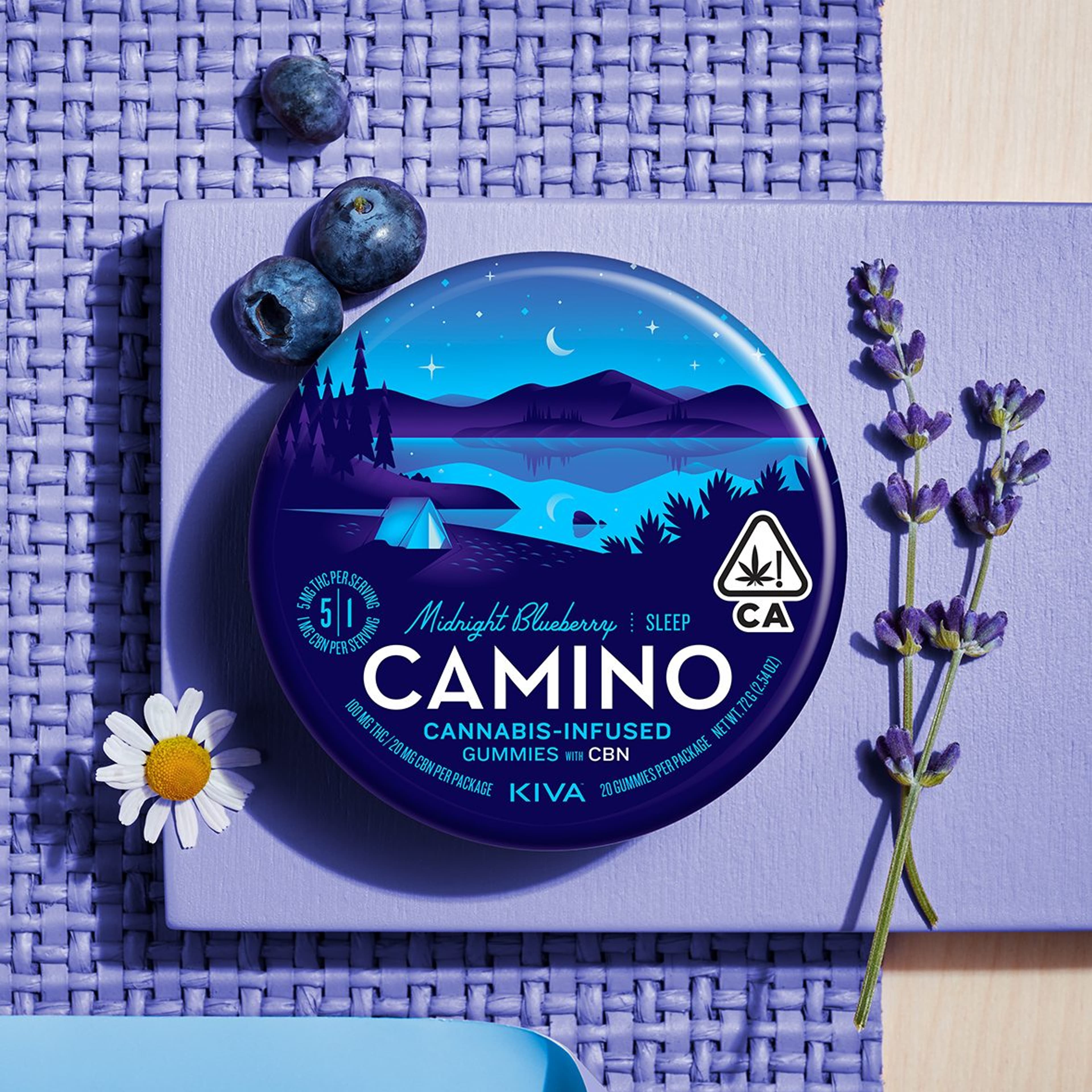 Camino Gummies | Sleep | 5:1 THC:CBN - Midnight Blueberry - Kiva - - $21 - Edibles