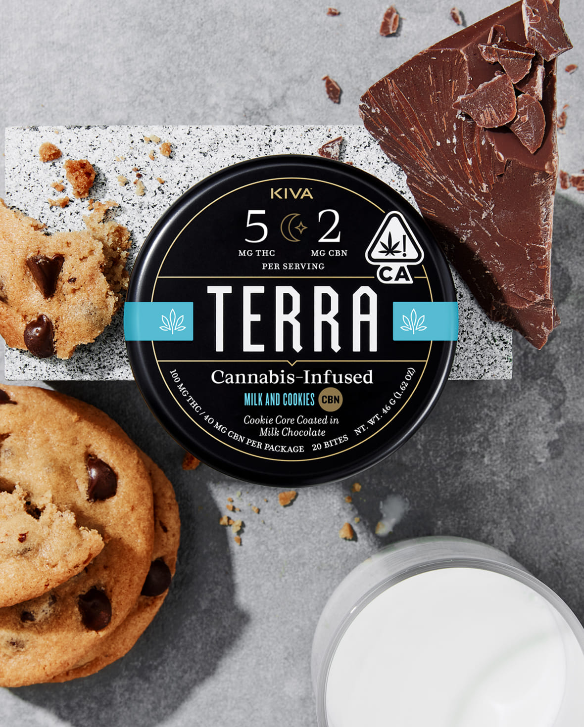 Terra CBN Milk and Cookies🥛🍪 Milk Chocolate - KIVA -  - $21.73 - Edibles