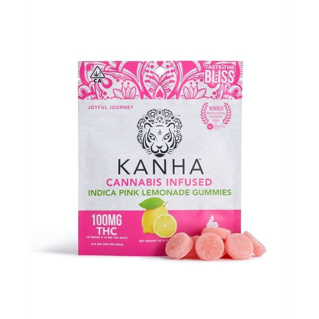 $20.12 Pink Lemonade Indica Gummies - Kanha -  - $14.49 - Edibles