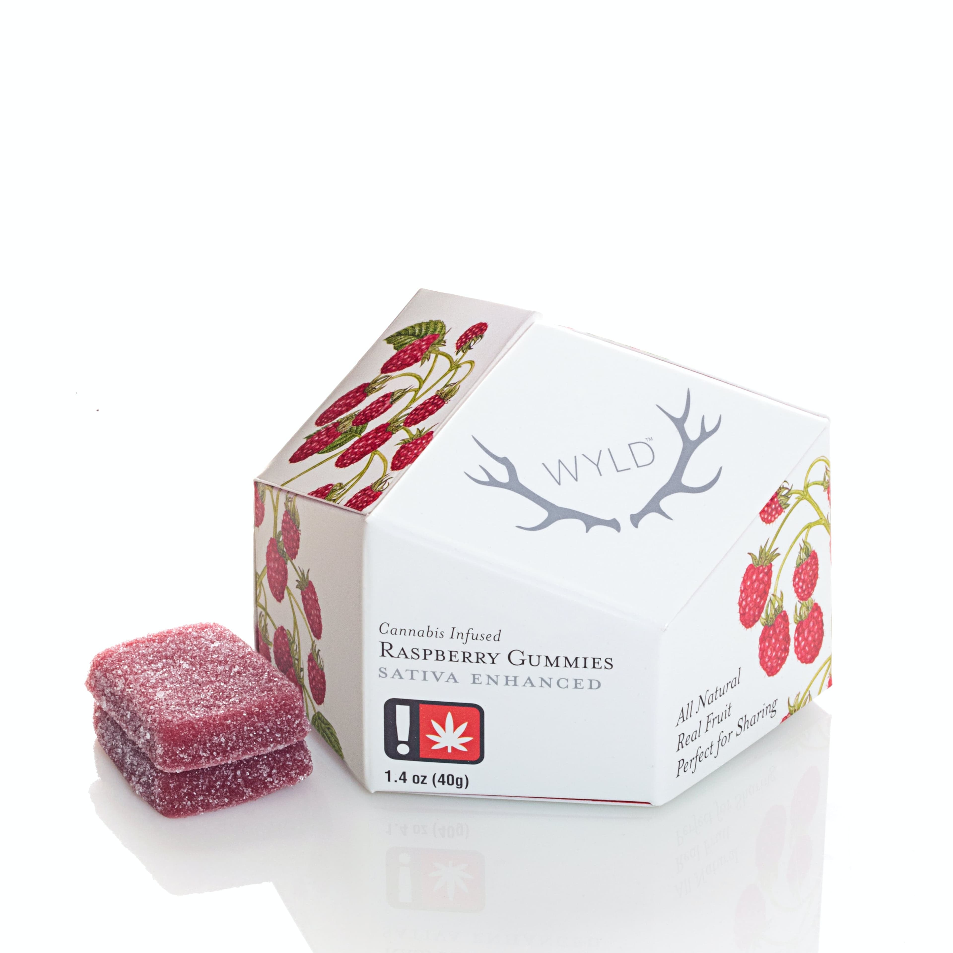 Raspberry Sativa Enhanced Gummies - WYLD Edibles - 10 Piece - $20 - Edibles