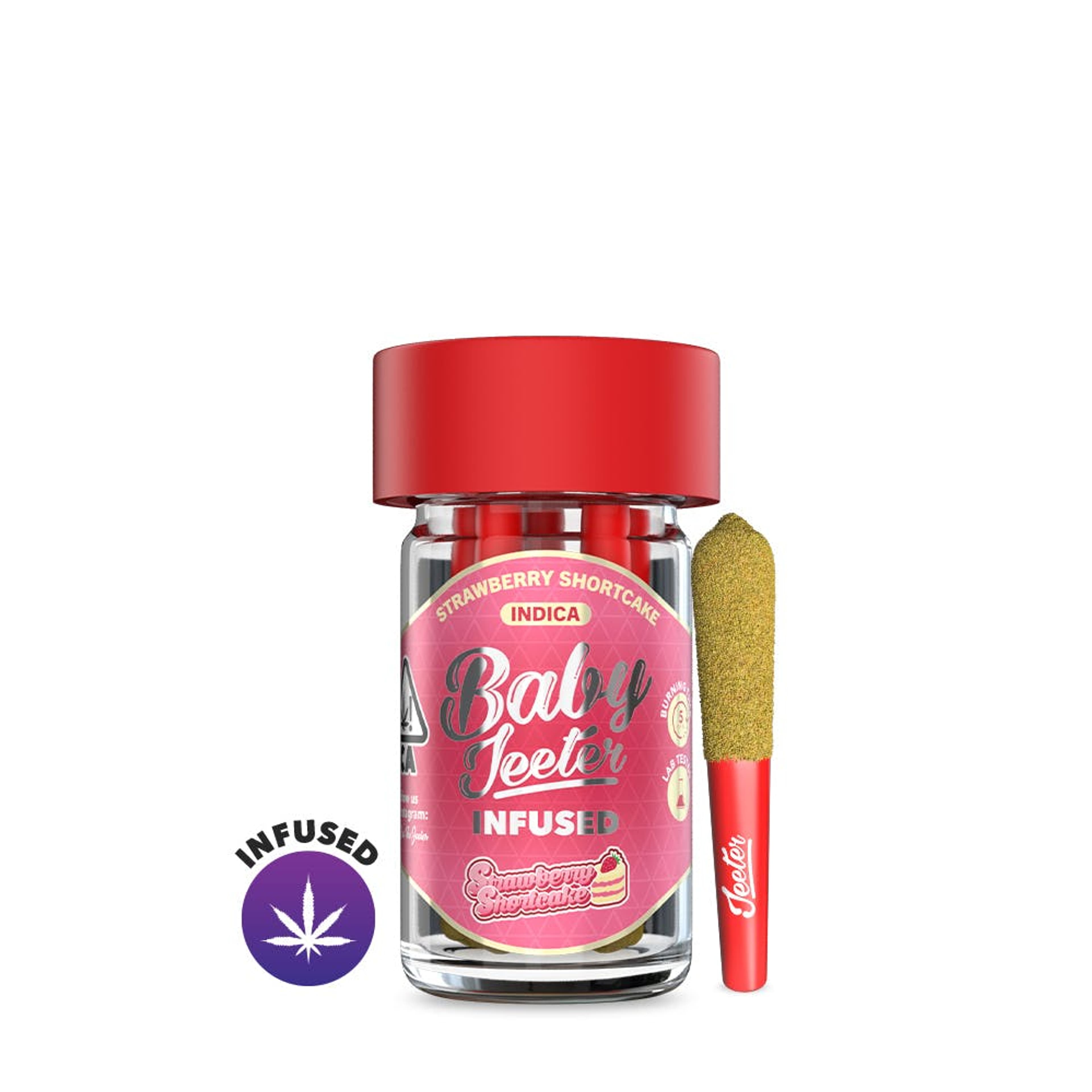 Jeeter Baby | .5gx5pk - Strawberry Shortcake - INFUSED Pre-Rolls - Indica - Jeeter - - $35 - Pre-Rolls