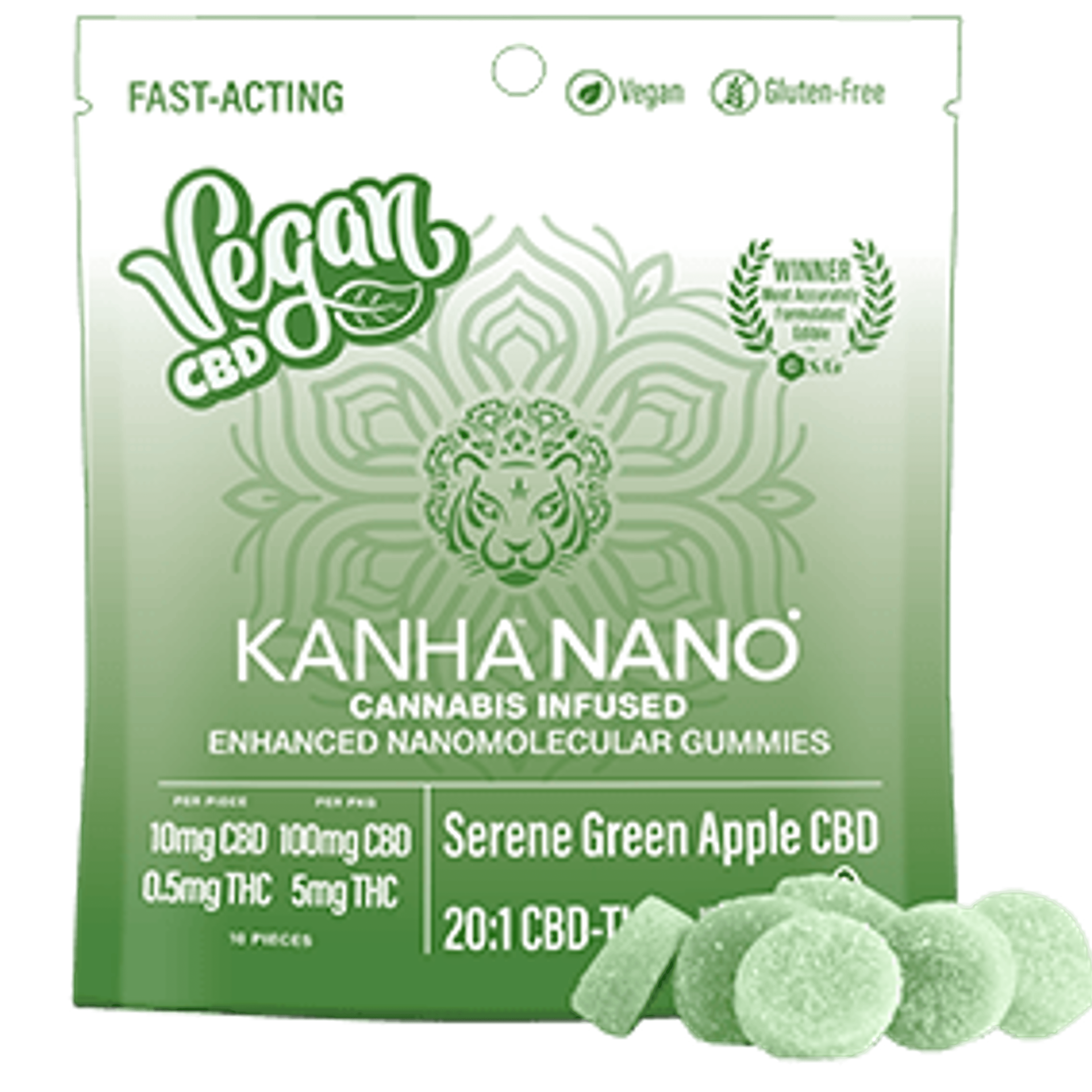 Kanha CBD - Kanha - Vegan Green Apple 20:1 - $15 - Edibles