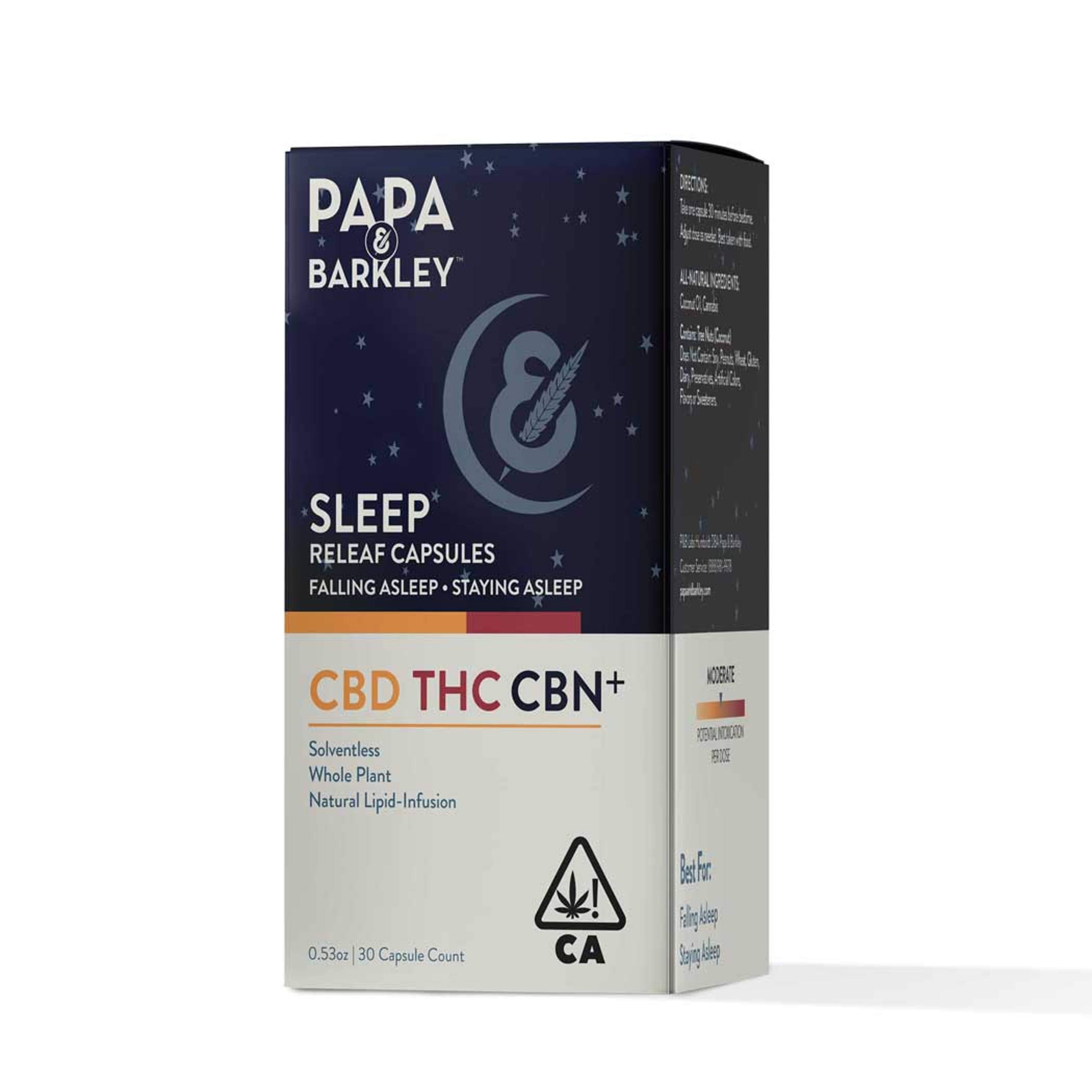 CBN Capsules | Sleep Releaf (30-Count) - Papa & Barkley - - $60 - Edibles