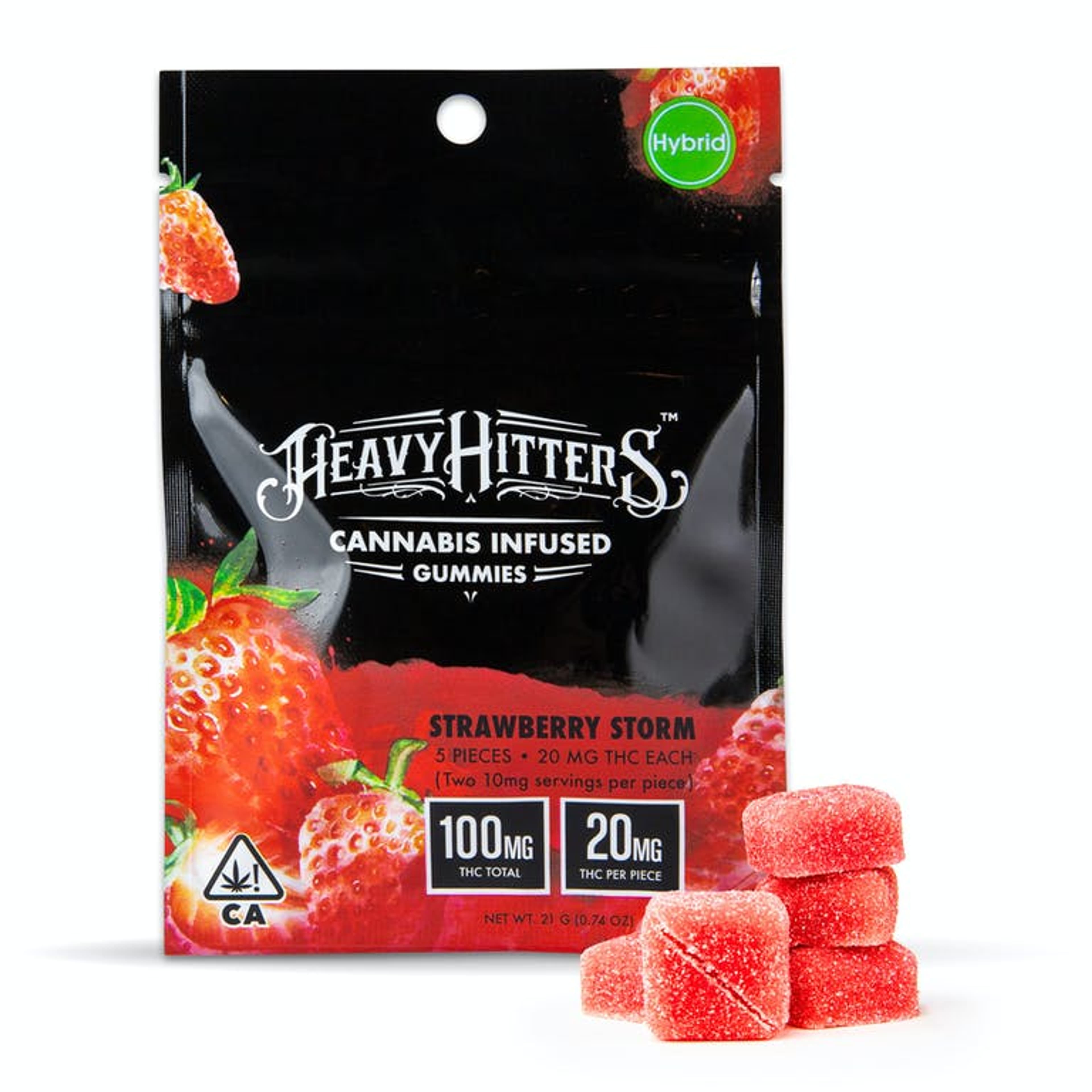 THC Gummy Pack: Strawberry Storm - 100MG - Heavy Hitters - - $20 - Edibles