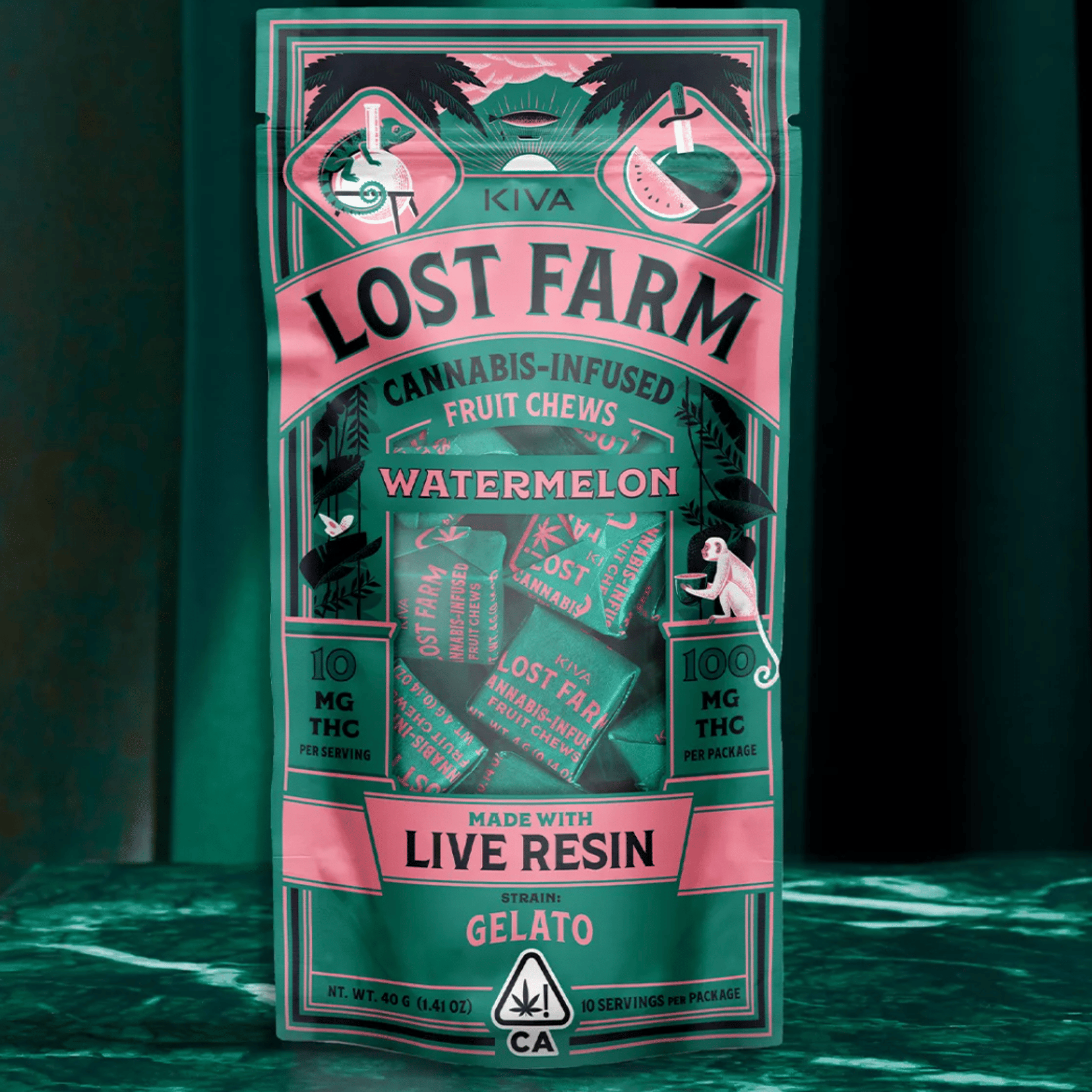 Lost Farm: Watermelon Chews - Gelato - Kiva Confections - - $28 - Edibles