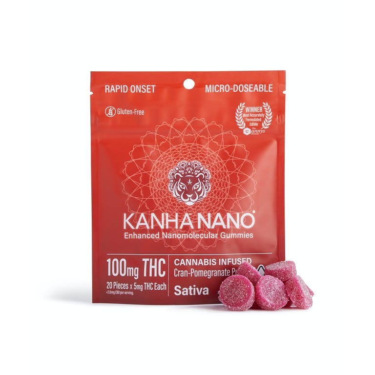 NANO | Sativa Cran-Pomegranate Punch Gummies - 100mg - Kanha Gummies -  - $20 - Edibles