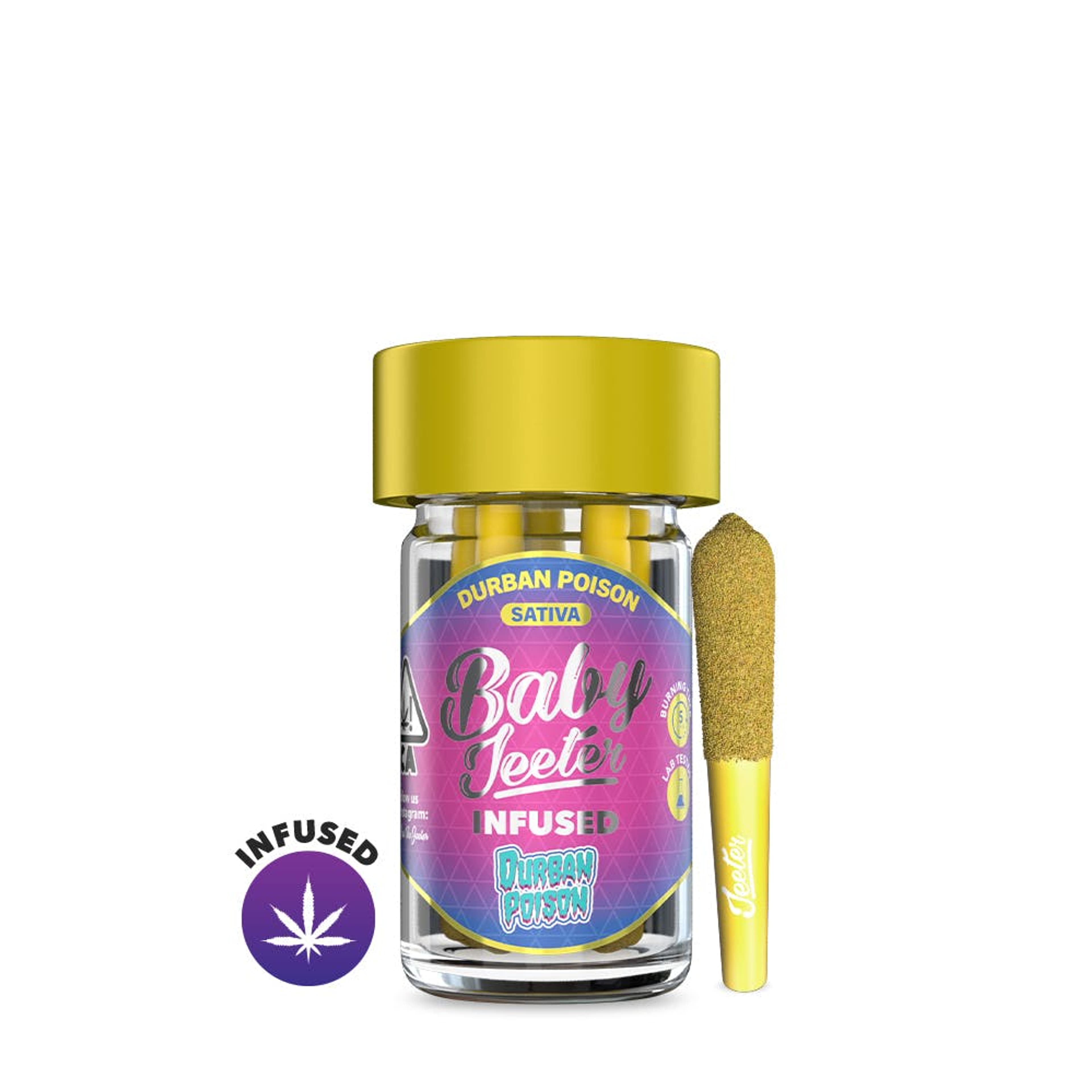 Jeeter Baby | .5gx5pk - Durban Poison - INFUSED Pre-Rolls - Sativa - Jeeter - - $35 - Pre-Rolls