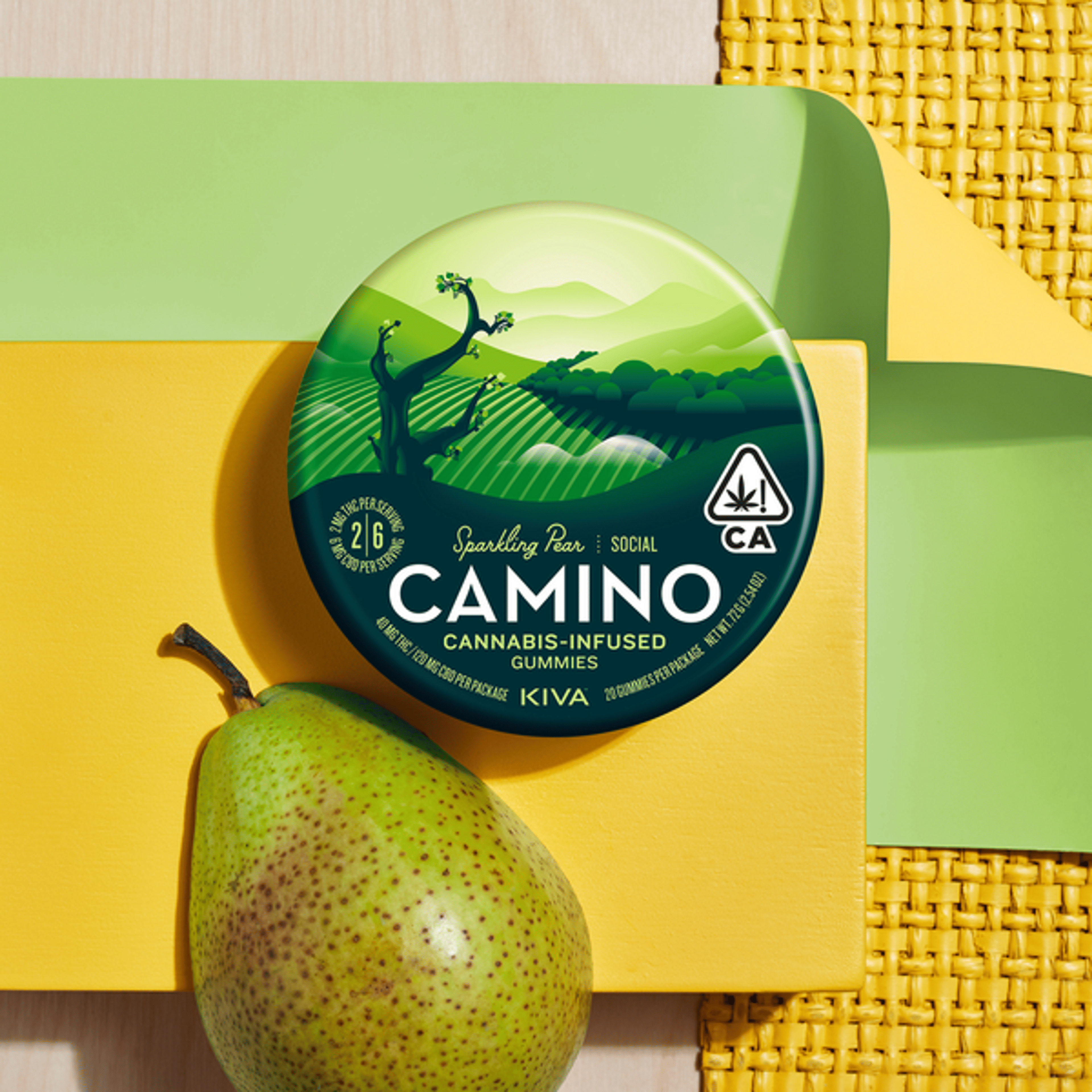 Camino Gummies | 1:3 THC:CBD - Sparkling Pear - Kiva - - $21 - Edibles
