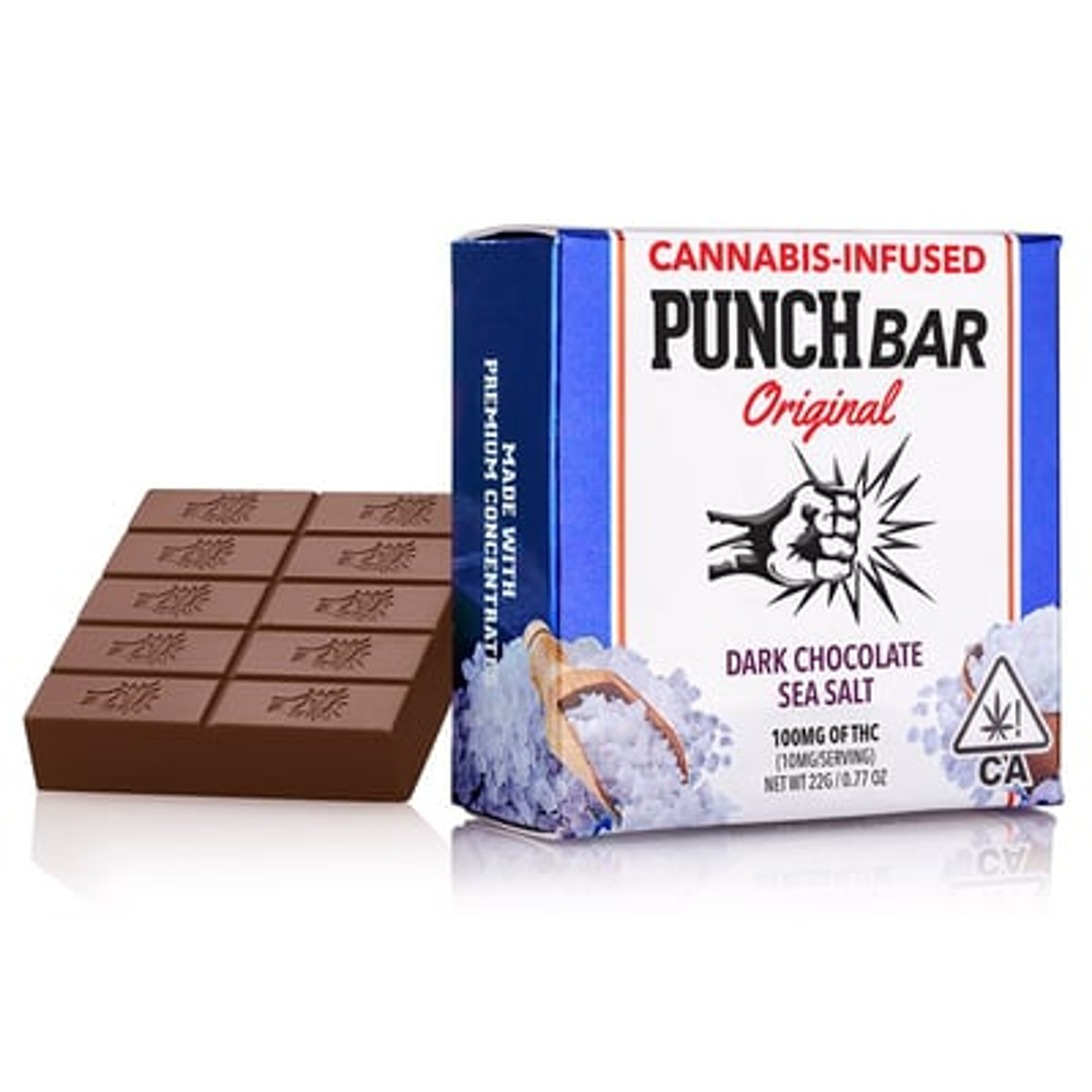 Sea Salt Dark Chocolate Bar 100mg - Punch Edibles - - $10.74 - Edible