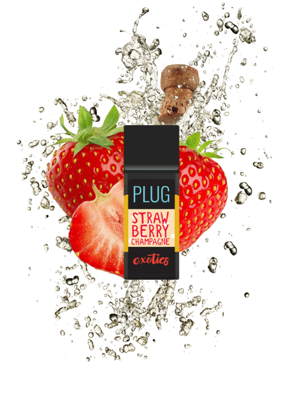 Plug Play Exotics | 1g - Strawberry Champagne - Pod - Hybrid - Plug Play -  - $30 - Vape Carts