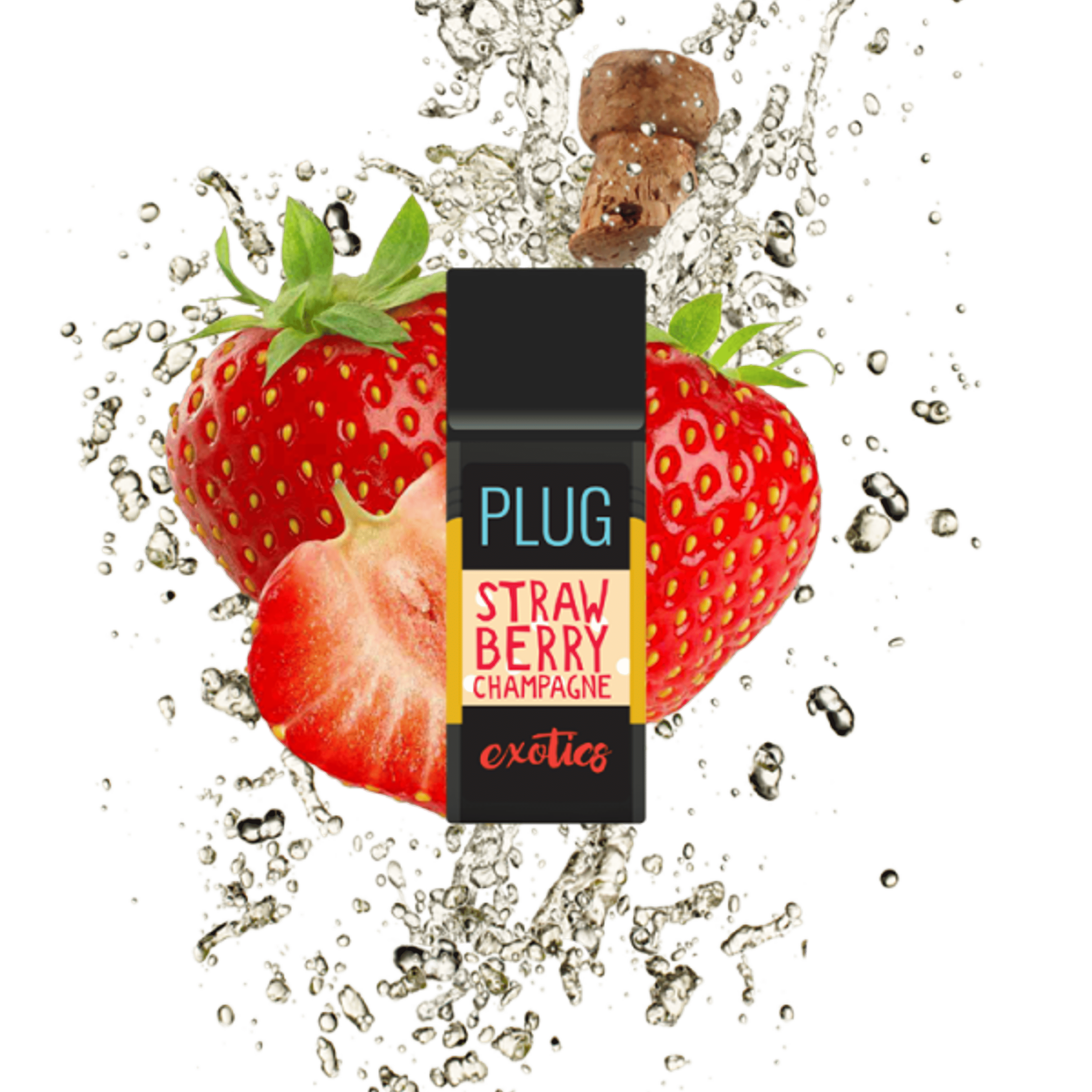 Plug Play Exotics | 1g - Strawberry Champagne - Pod - Hybrid - Plug Play - - $30 - Vape Carts