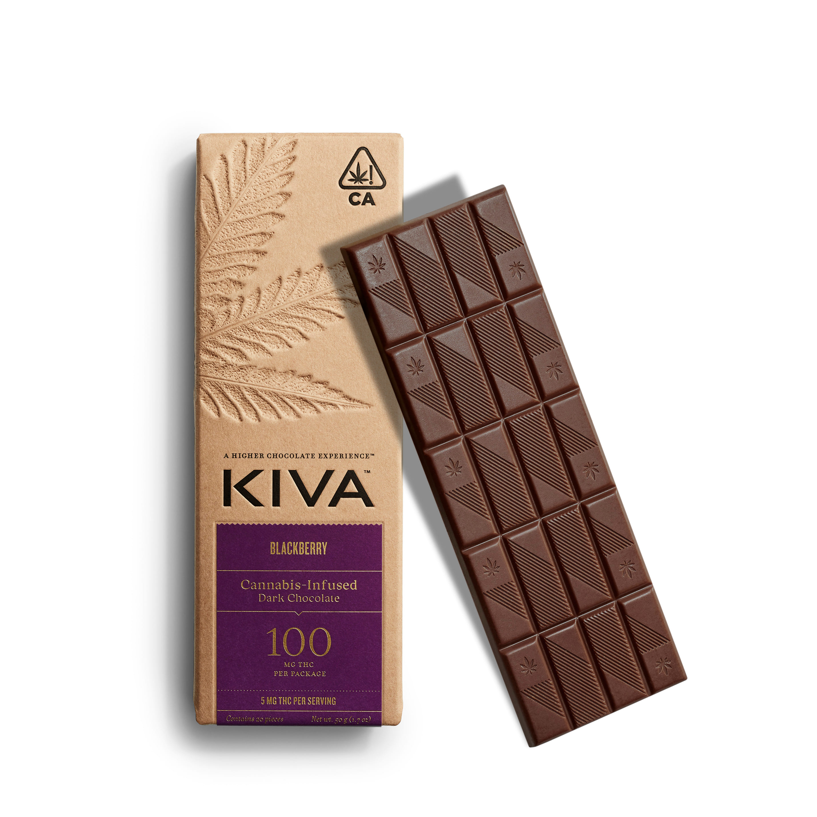 Blackberry Dark Chocolate  100mg - Kiva -  - $20 - Edibles