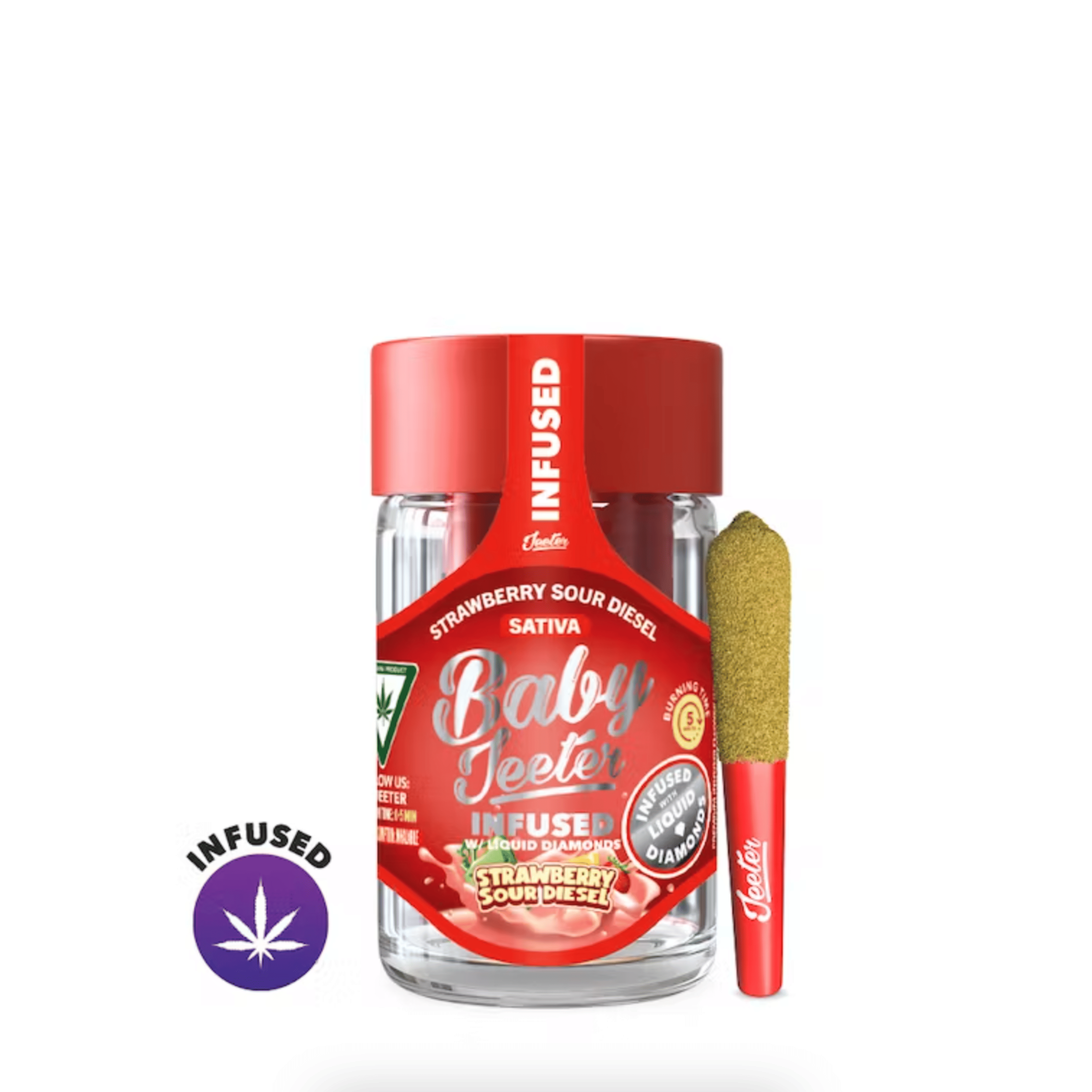 Strawberry Sour Diesel Baby Jeeters Preroll 5 Pack 2.5g - Jeeter - - $42.50 - Pre-Rolls