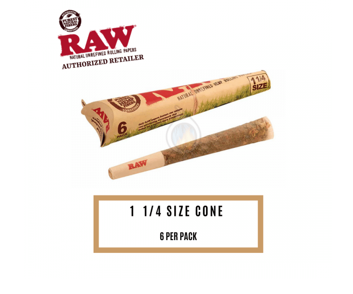 Classic Pre-Rolled 1 1/4" Cones 6pk - RAW -  - $3 - Accessories