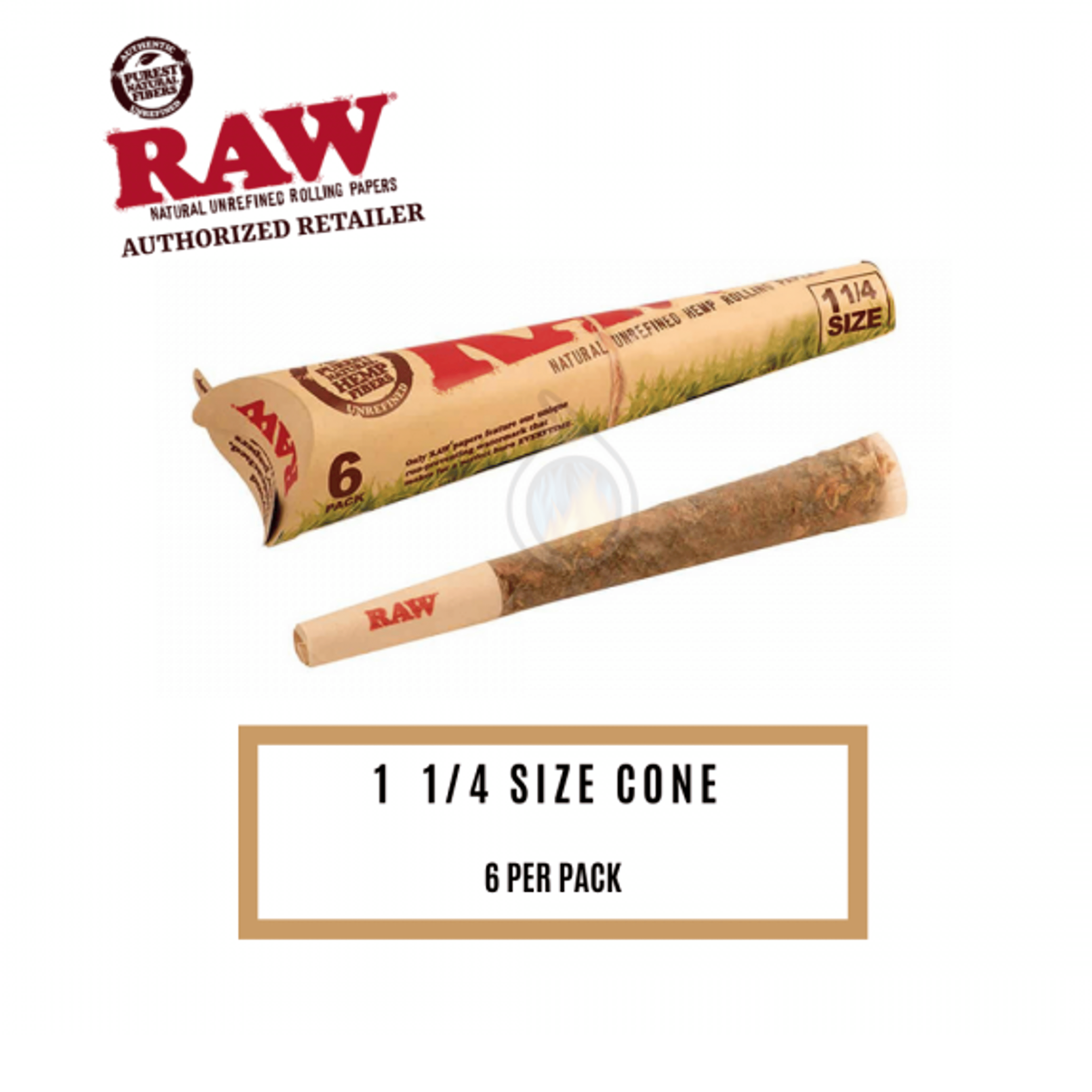 Classic Pre-Rolled 1 1/4" Cones 6pk - RAW - - $3 - Accessories