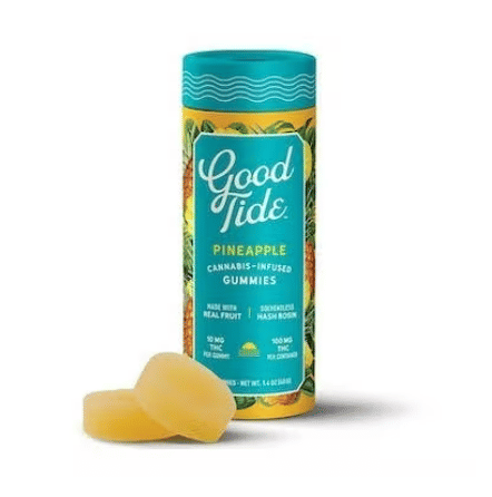 Good Tide: Pineapple Solventless Hash Rosin Gummies | Uplifting - 100mg - Good Tide -  - $22.50 - Edibles
