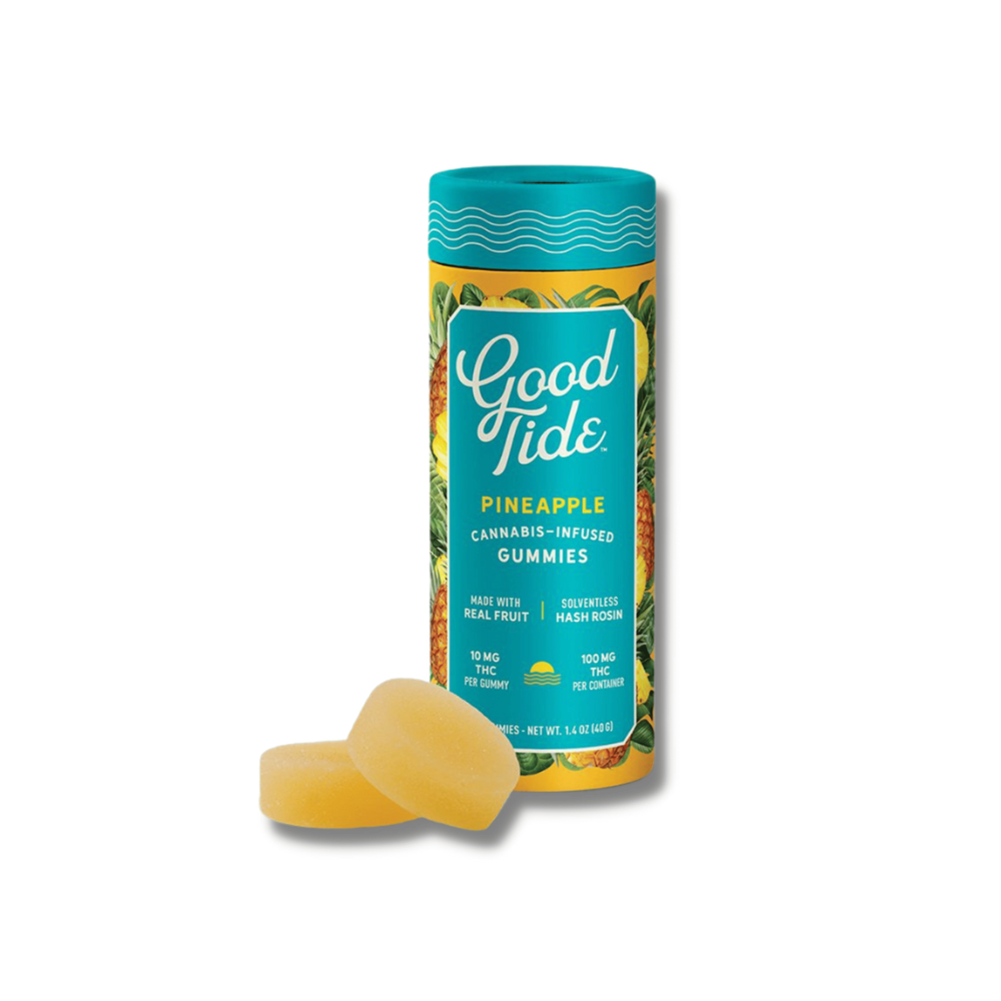 Pineapple Hash Rosin Infused Gummies 100mg - Good Tide - - $22.74 - Edible