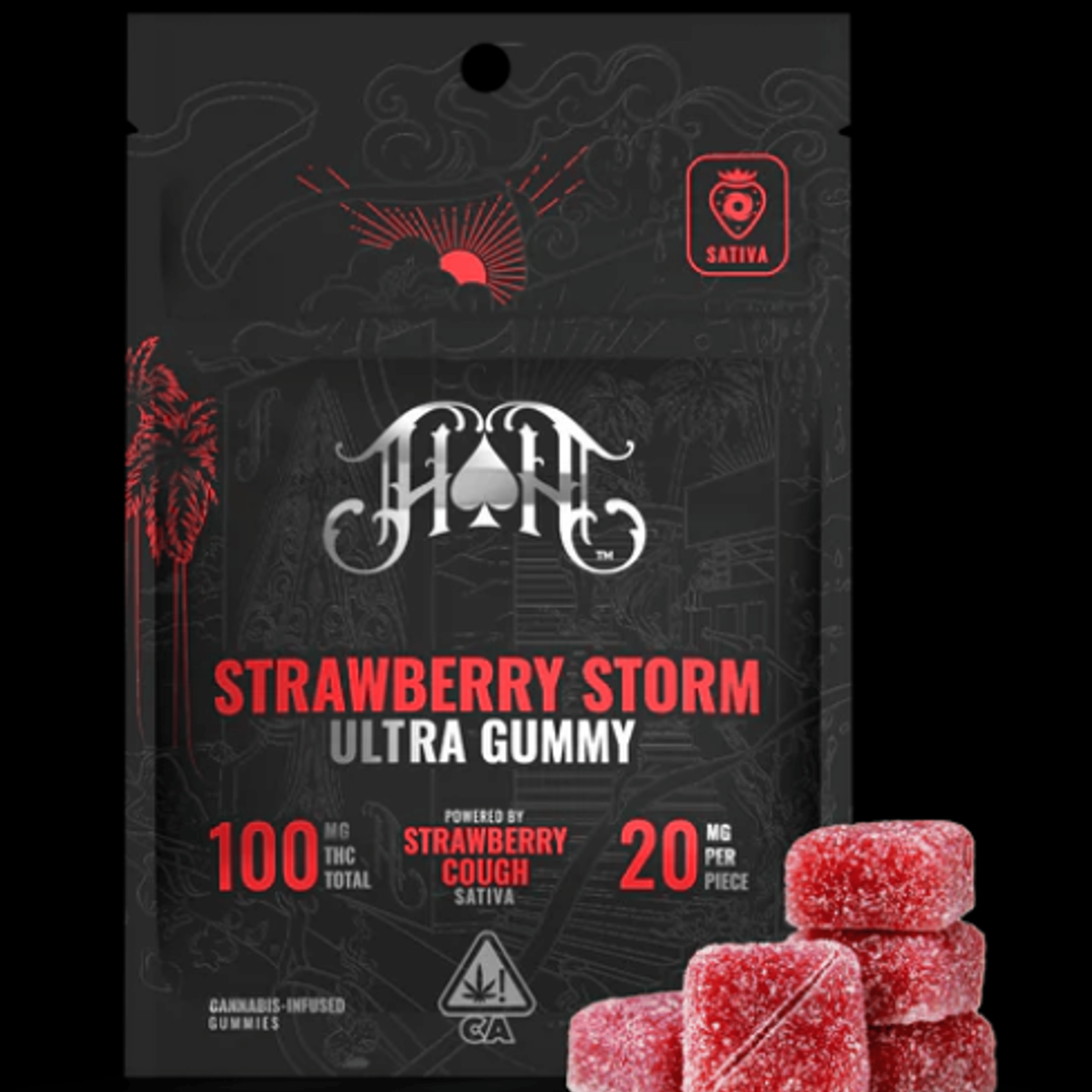 Strawberry Storm 100MG Gummies - Heavy Hitters - - $14.85 - Edible