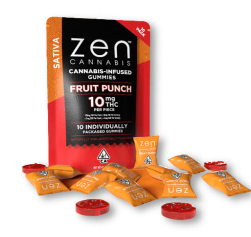 Sativa Fruit Punch Gummies - ZEN -  - $12 - Edibles