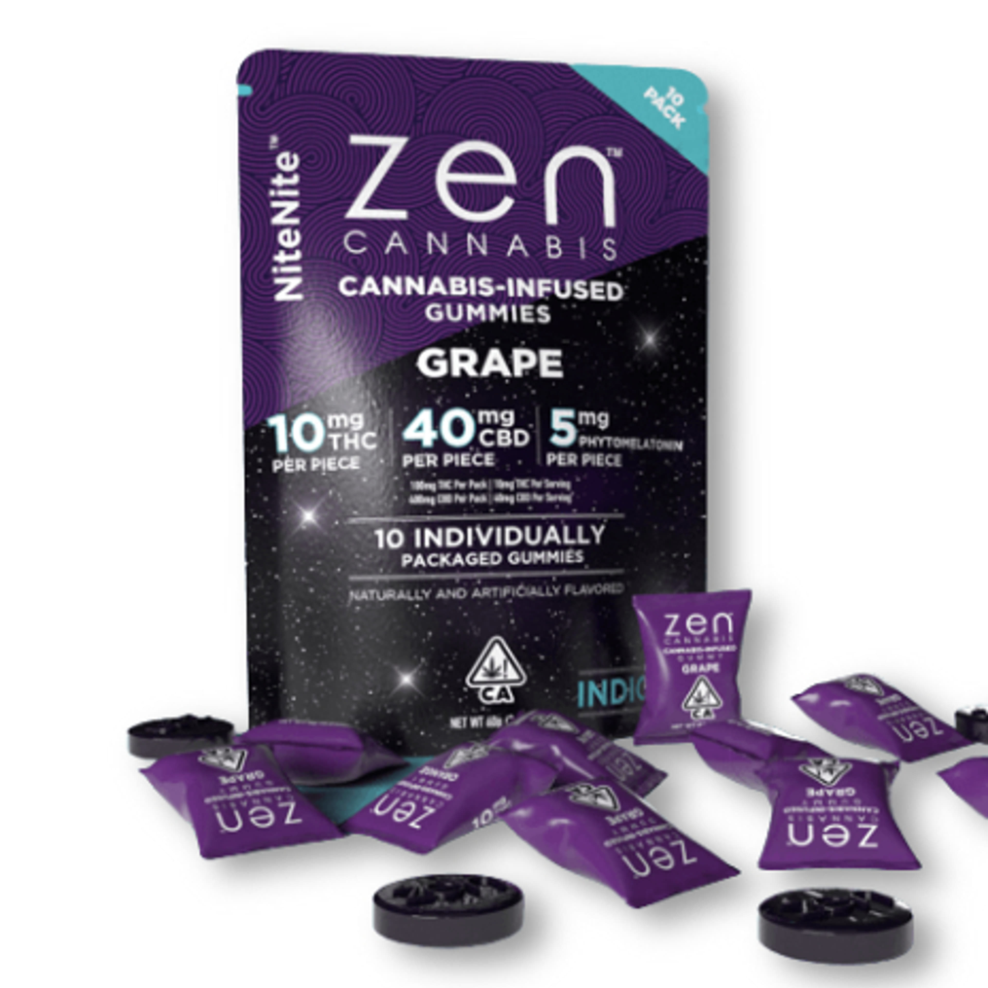 NiteNite | 4:1 CBD Grape Gummies - ZEN - - $12 - Edibles