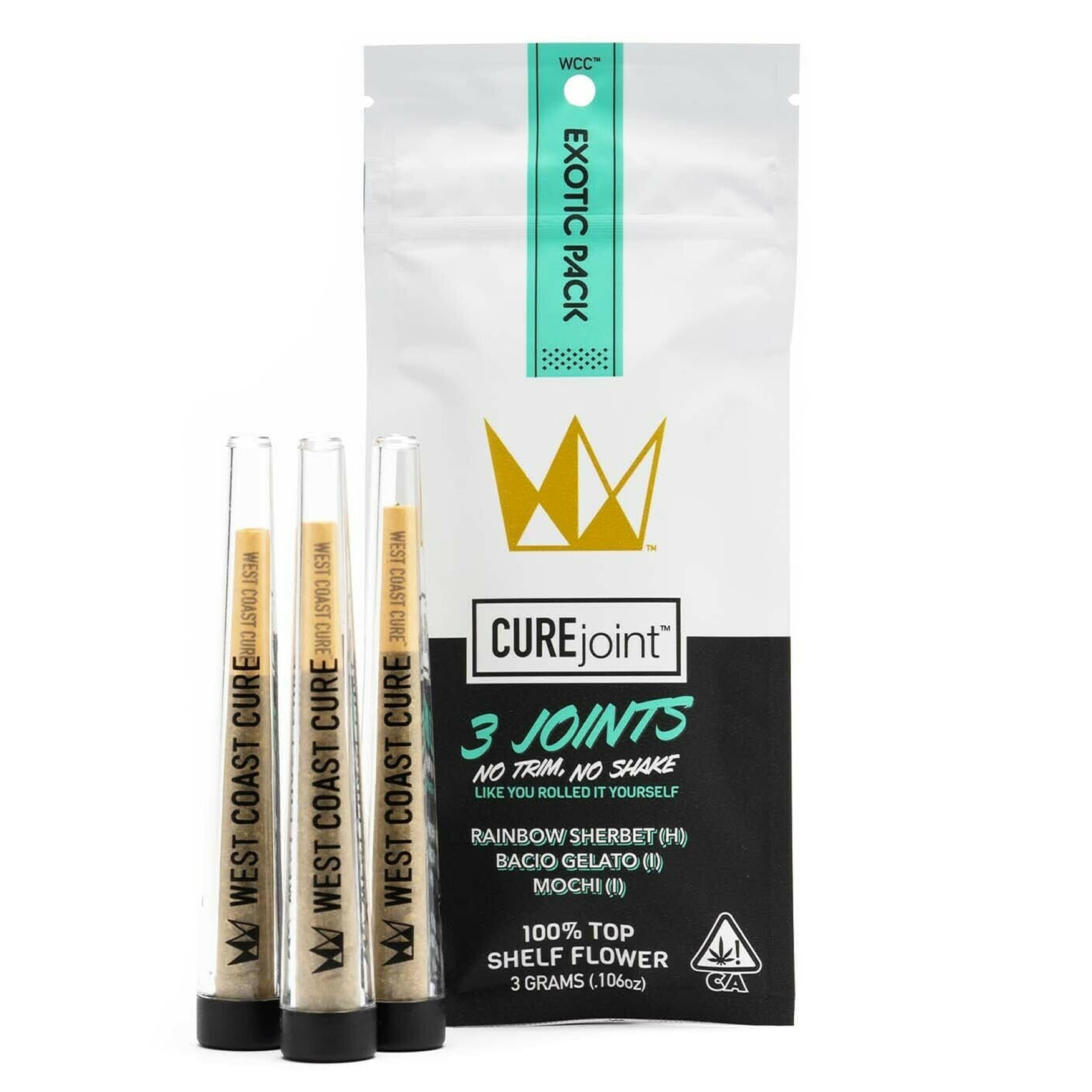 The Exotic Pack 3pk Cure Joints (I/H) **SPECIAL PRICING** - West Coast Cure - The Exotic Pack 3pk - $20 - Prerolls