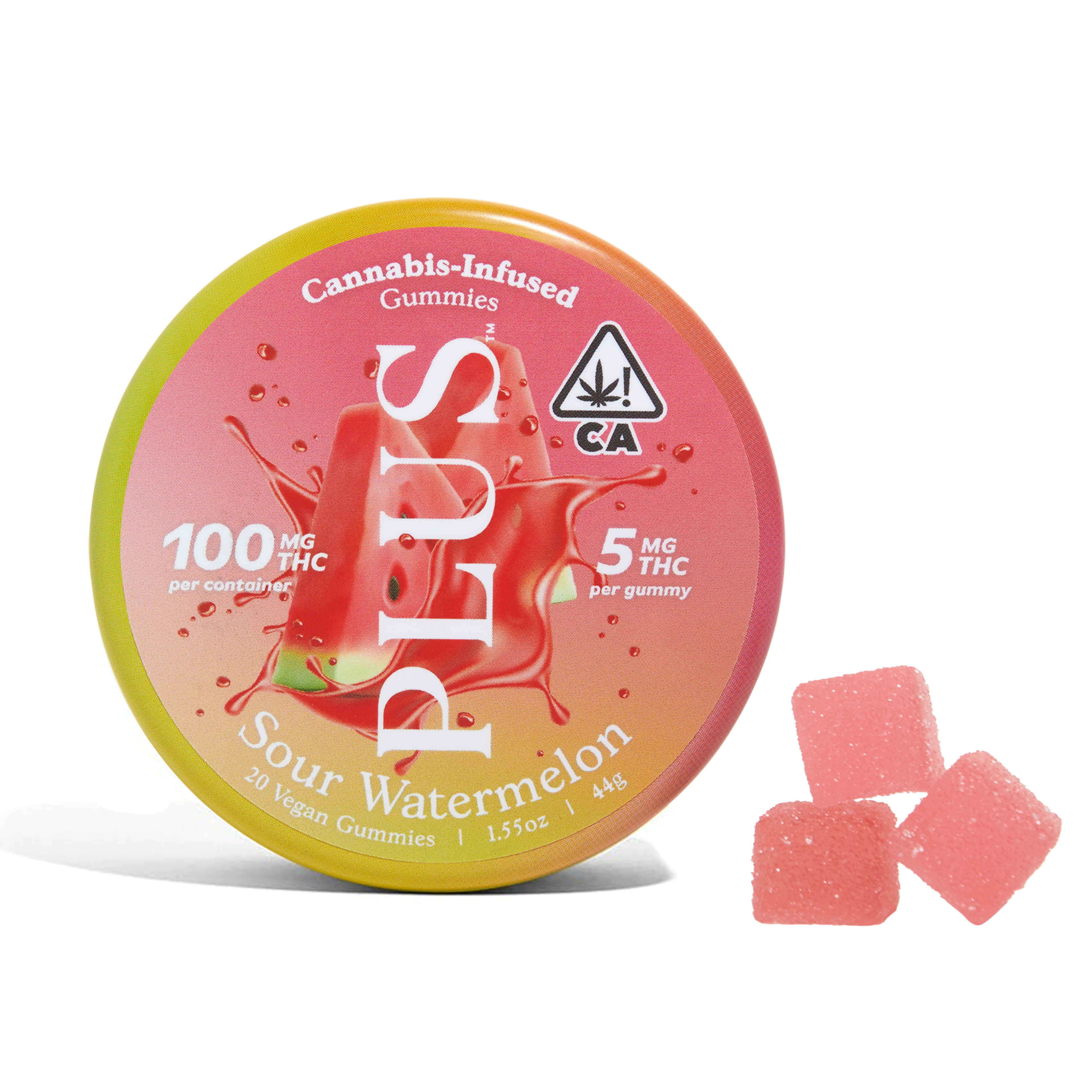 Sour Watermelon (S) Plus THC Gummies - Plus Products - Sour Watermelon (S) - $15 - Edibles