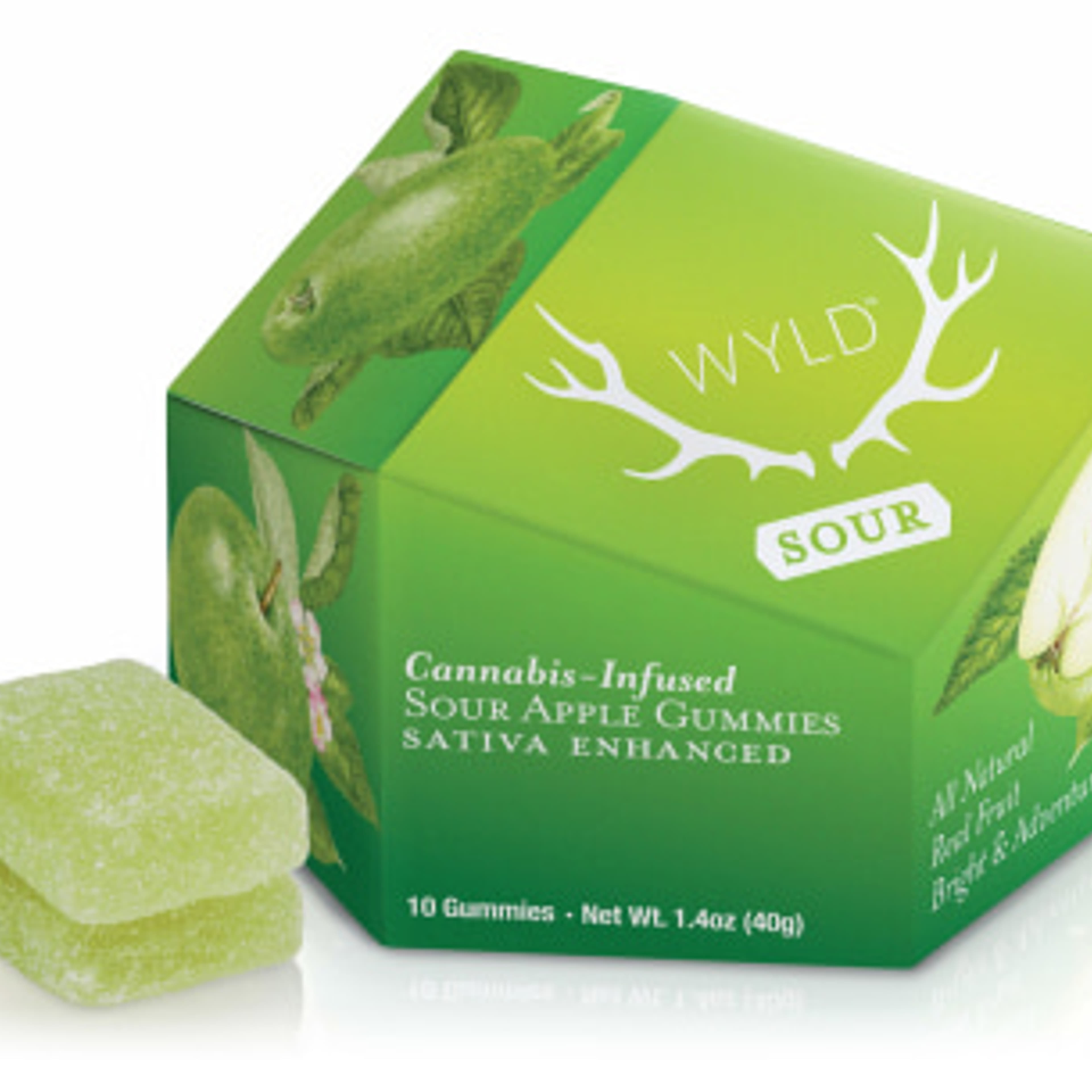 Sour Apple 100mg Gummies - WYLD - - $12.75 - Edible