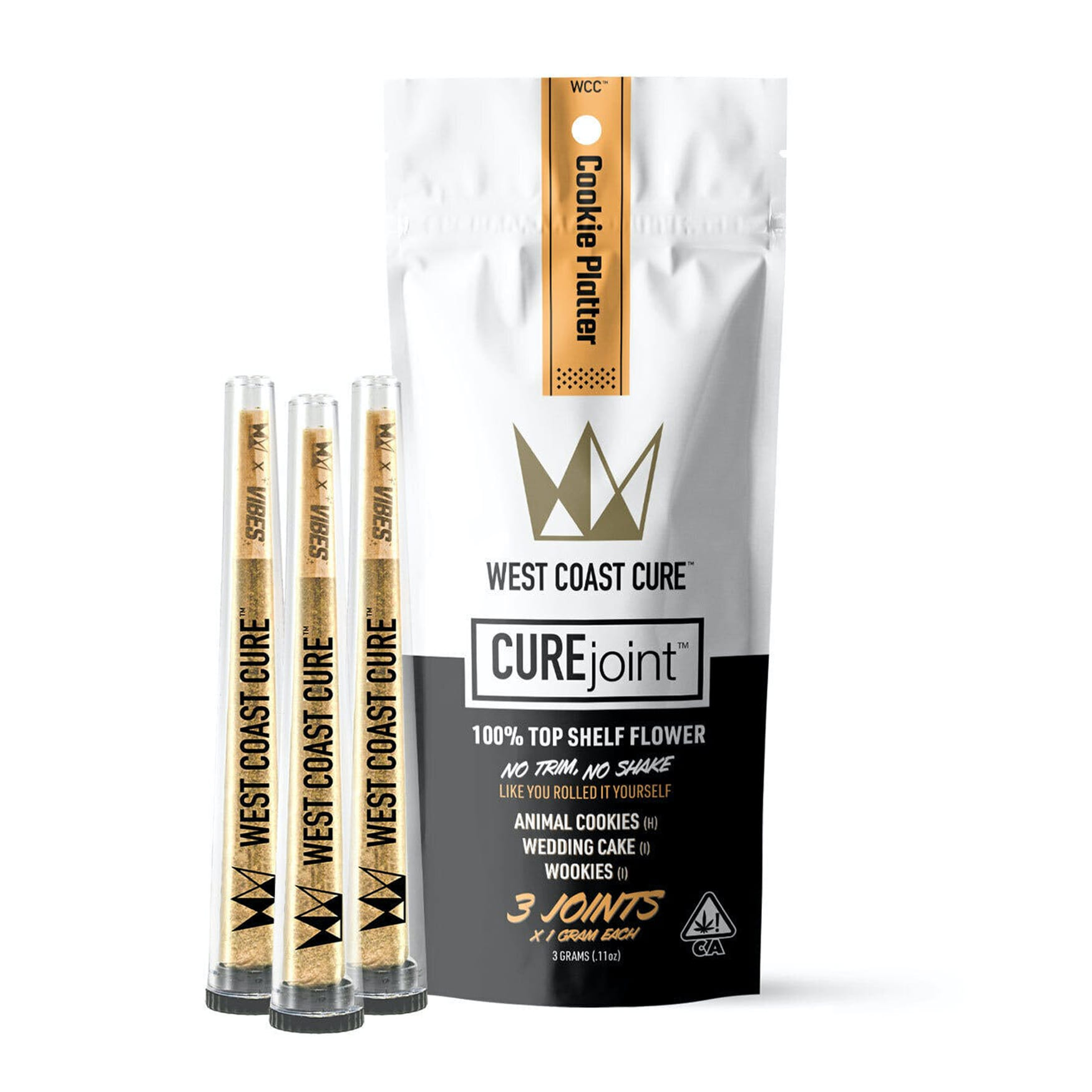 Cookie Platter 3pk Cure Joints (I/H) **SPECIAL PRICING** - West Coast Cure - Cookie Platter 3pk - $20 - Prerolls