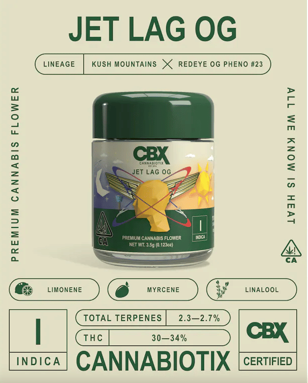 CBX | 3.5g - Jet Lag OG - Indica - Cannabiotix -  - $48 - Flowers