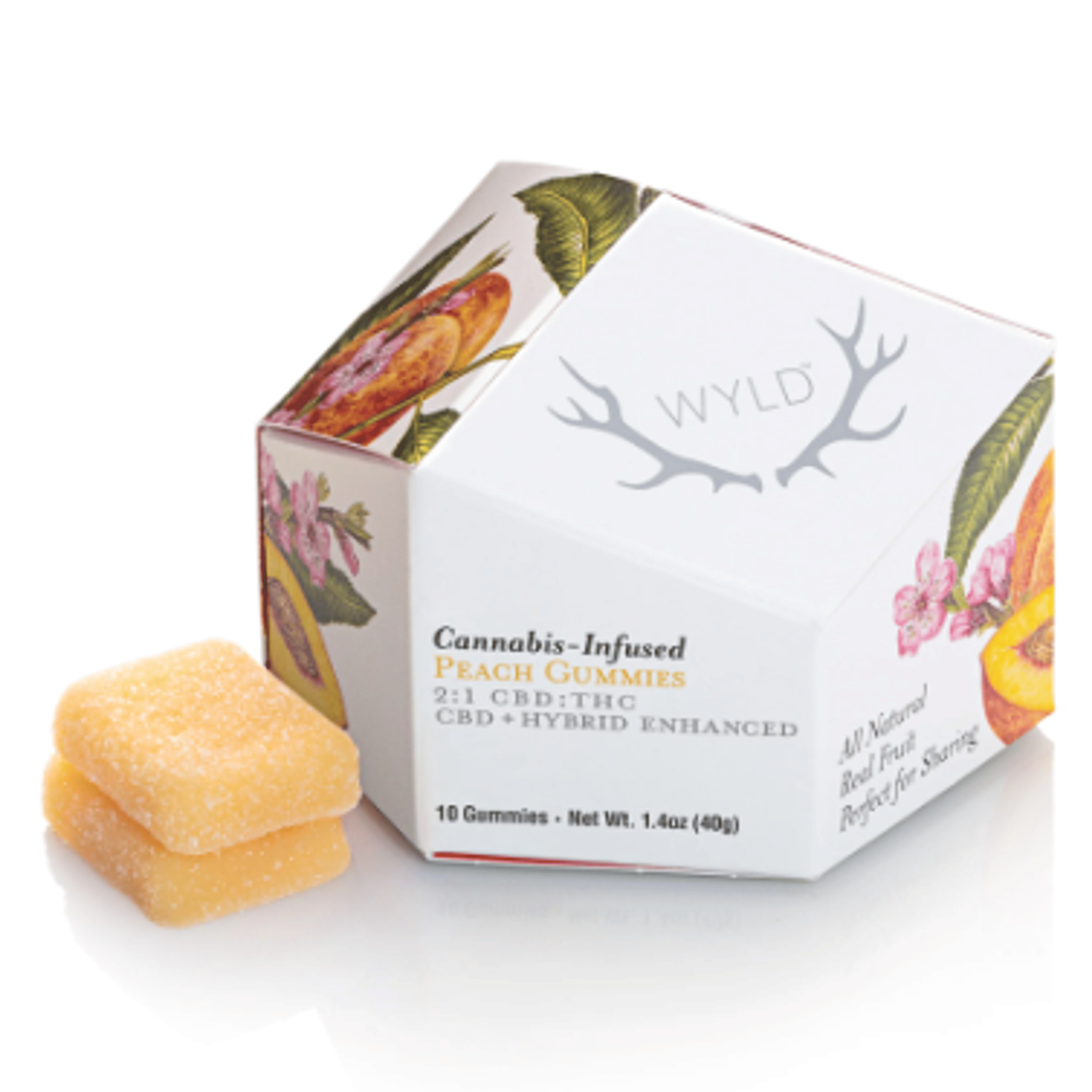 Peach 2:1 100mg CBD / 50mg THC Gummies - WYLD - - $13.60 - Edible
