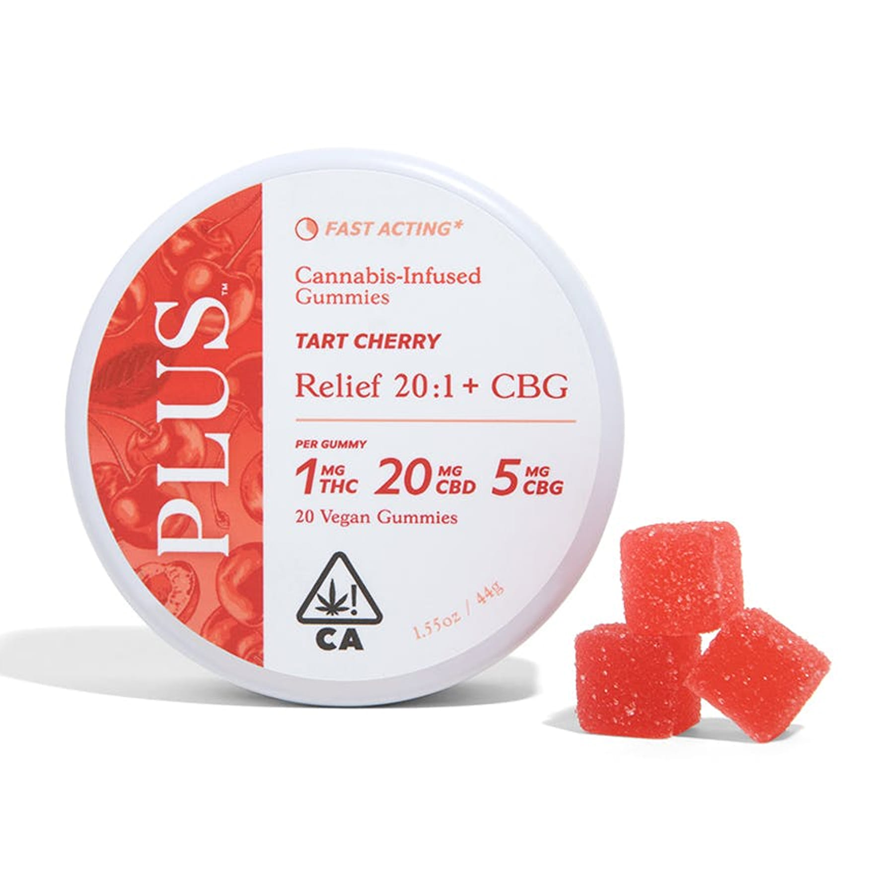 Tart Cherry 20:5:1 CBD/CBG/THC Plus Gummies - Plus Products - Tart Cherry - $24 - Edibles