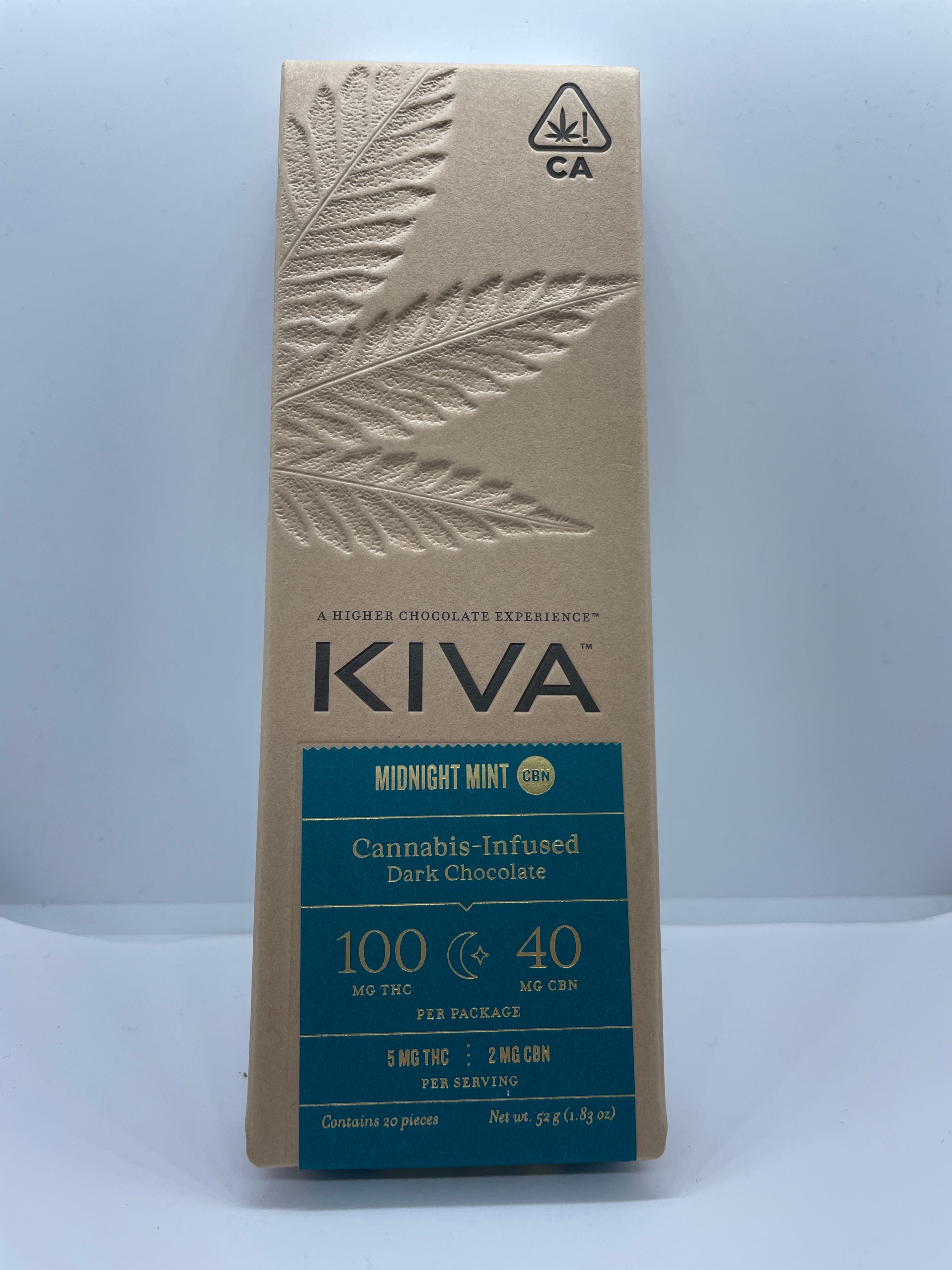MIDNIGHT MINT CBN DARK CHOCOLATE - Kiva -  - $23.65 - Edible (weight - each)