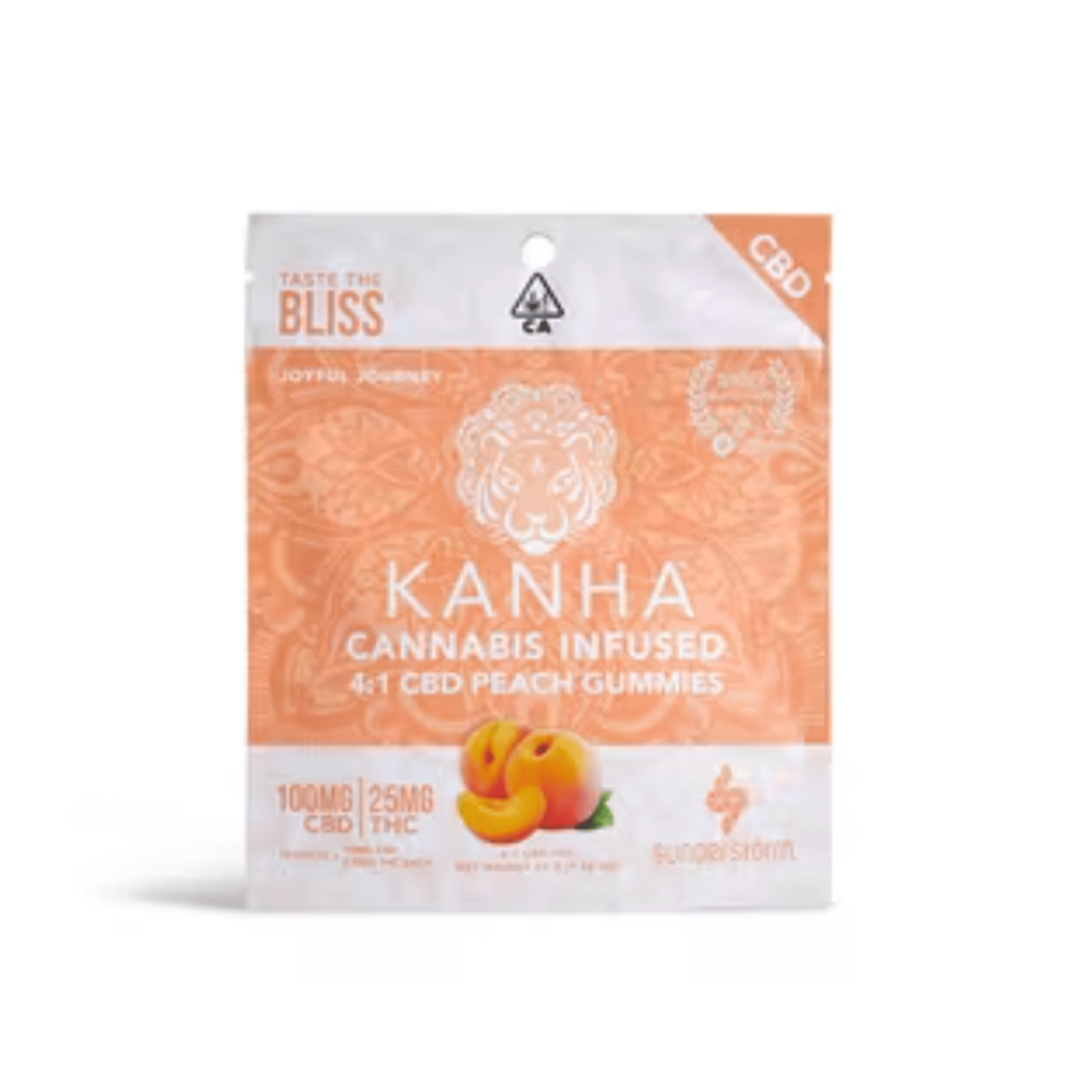 Peach - 4:1 CBD/THC - Gummies - Kanha - - $18.01 - Edibles