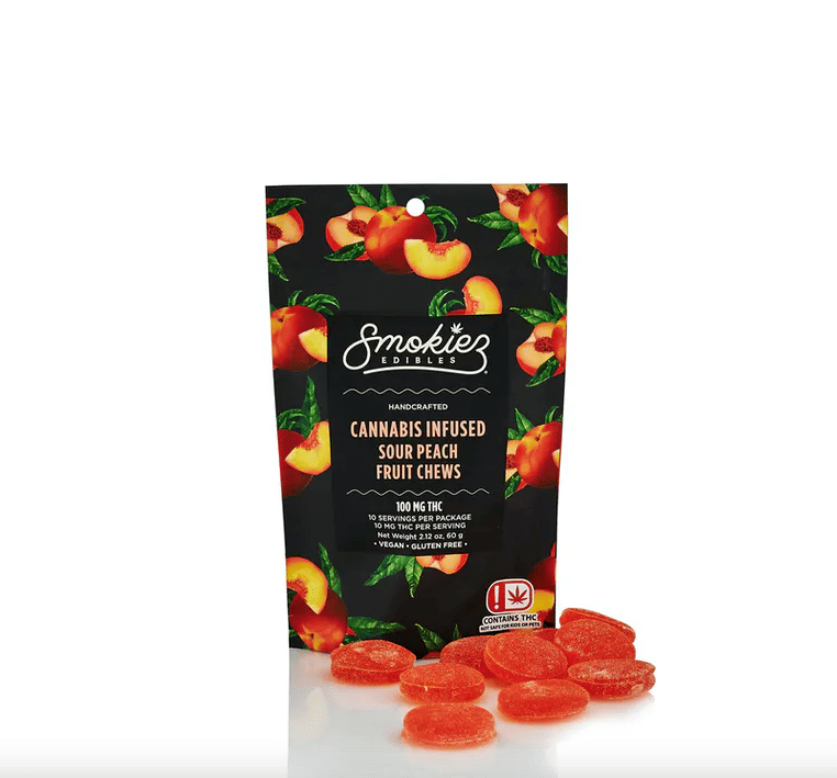 Smokiez Sour Fruit Chews | Sour Peach - Smokiez -  - $16 - Edibles