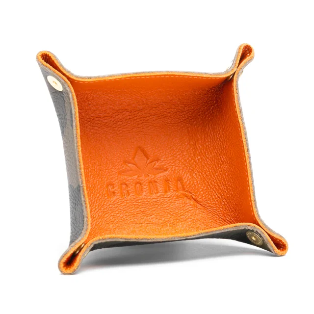 Orange and Green Camo Leather Rolling Tray