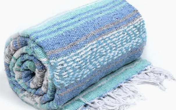 Mint Blue Ocean Beach Blanket Handmade in Mexico - High Tide -  - $55 - Maliboutique