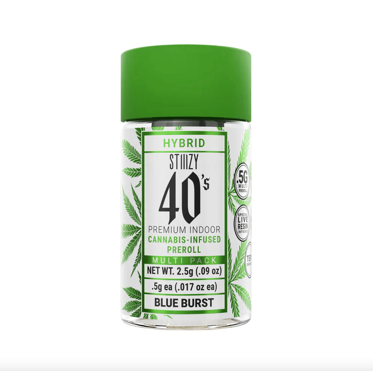 STIIIZY 40's | .5gx5pk - Blue Burst - Infused Pre-Rolls - Hybrid - STIIIZY -  - $33 - Pre-Rolls