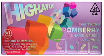Highatus - PomBerry 5:1 THC:CBN Sour Gummies - Highatus - Highatus - PomBerry 5:1 THC:CBN Sour Gummies - $20 - Edible