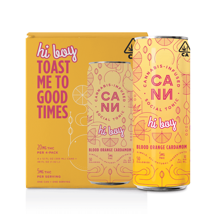 Hi Boy | Blood Orange Cardamom (4-Pack) - Cann Social Tonic -  - $30 - Edibles