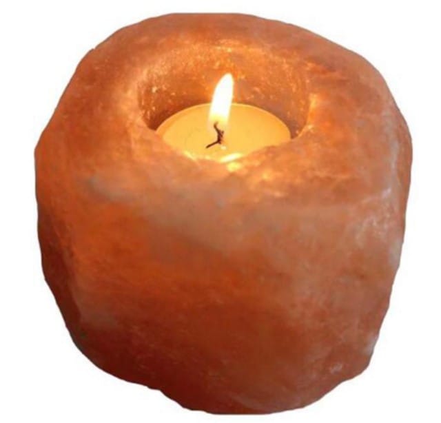 Himalayan Salt Candle Burner includes 3 Beeswax Tea Candles