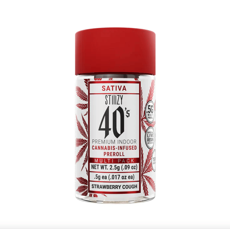 STIIIZY 40's | .5gx5pk - Strawberry Cough - Infused Pre-Rolls - Sativa - STIIIZY -  - $33 - Pre-Rolls