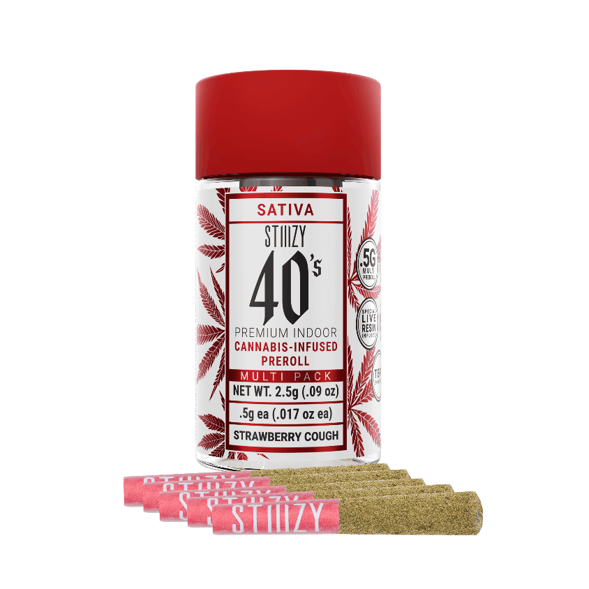 Strawberry Cough | 40's Pre-Rolls (5-Pack) [2.5g] - STIIIZY -  - $32 - Pre-Rolls