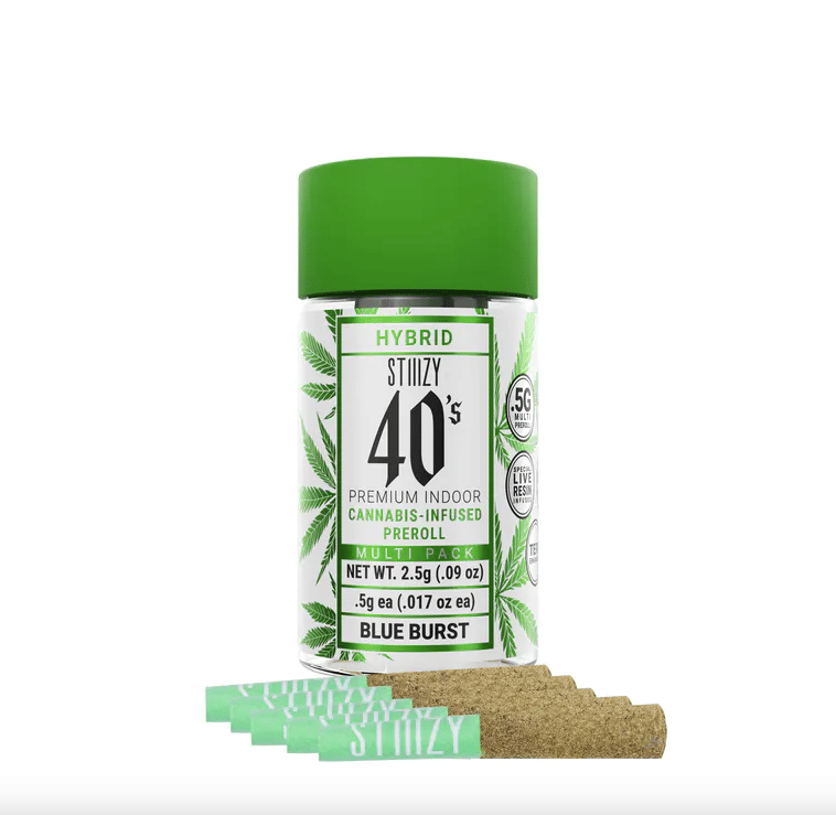STIIIZY 40's | .5gx5pk - Blue Burst - Infused Pre-Rolls - Hybrid - STIIIZY -  - $33 - Pre-Rolls