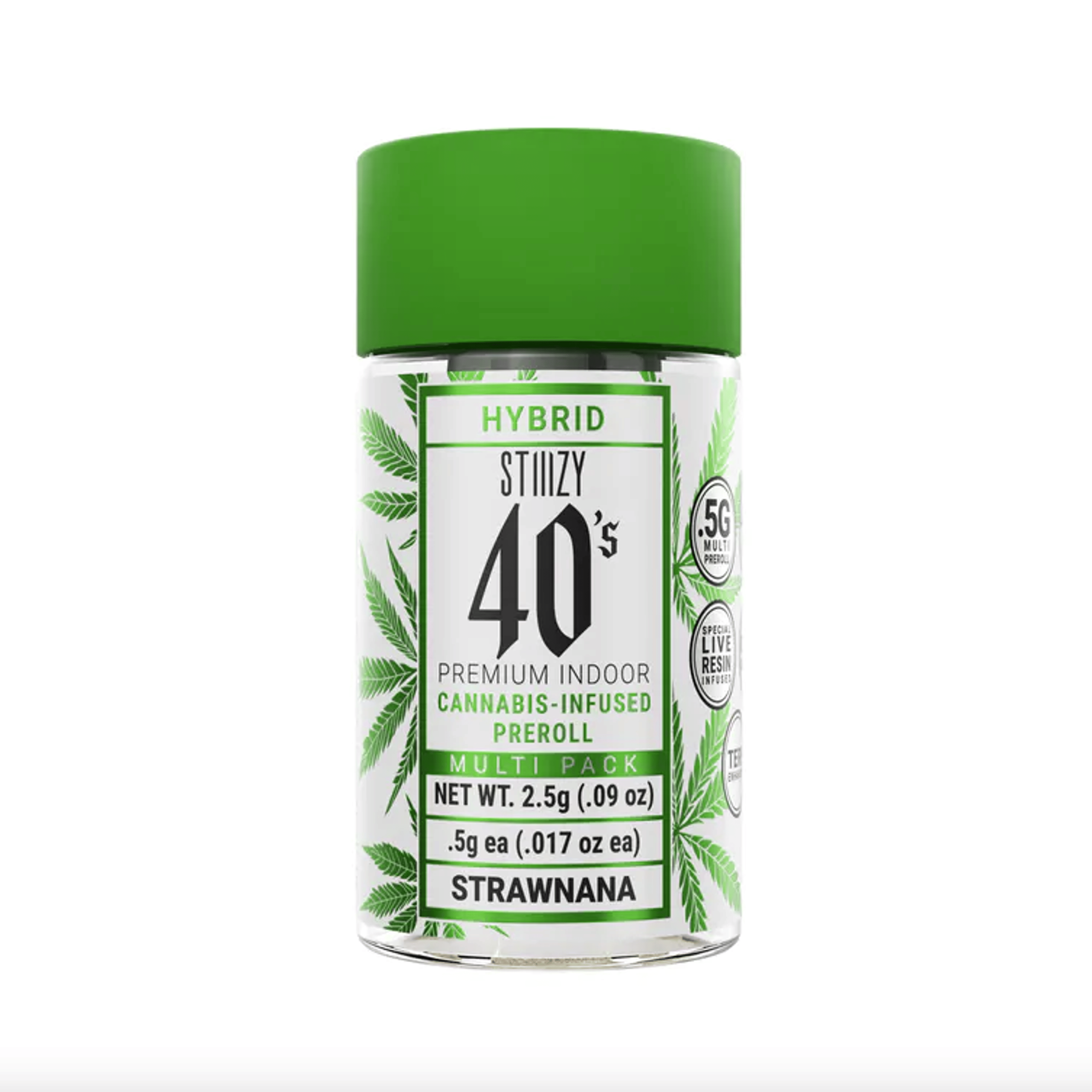 STIIIZY 40's | .5gx5pk - Strawnana - Infused Pre-Rolls - Hybrid - STIIIZY - - $33 - Pre-Rolls
