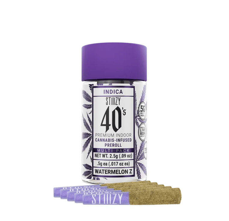 STIIIZY 40's | .5gx5pk - Watermelon Z - Infused Pre-Rolls - Indica - STIIIZY -  - $33 - Pre-Rolls